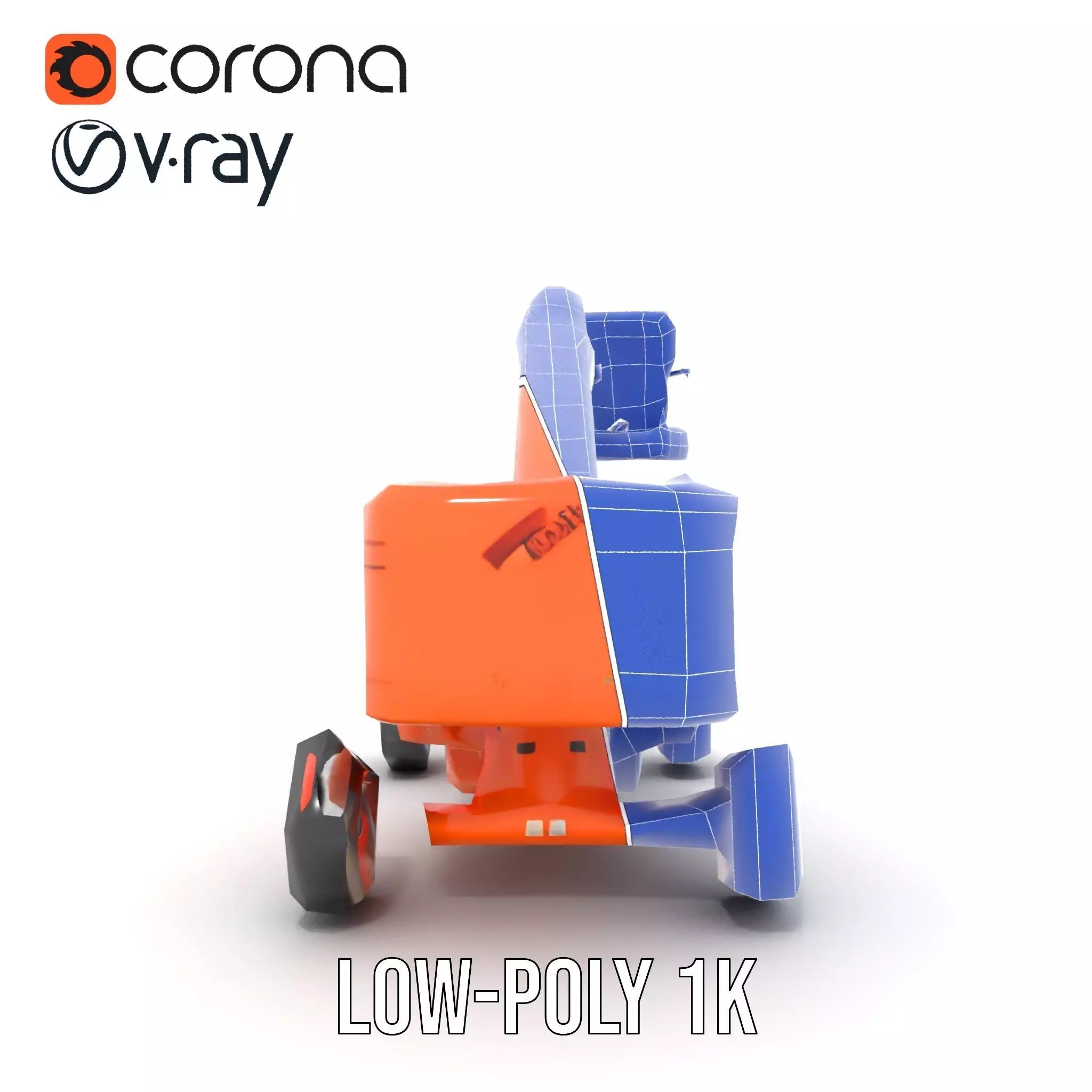 Orange Boom Lift model pack Low-poly 3D model_27