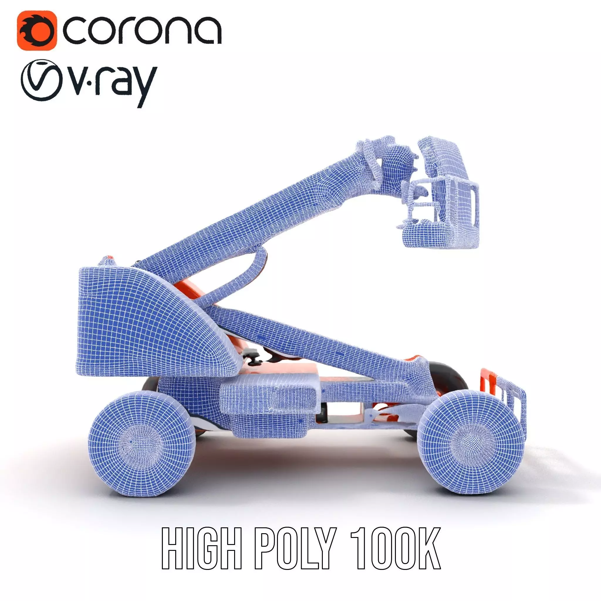 Orange Boom Lift model pack Low-poly 3D model_34
