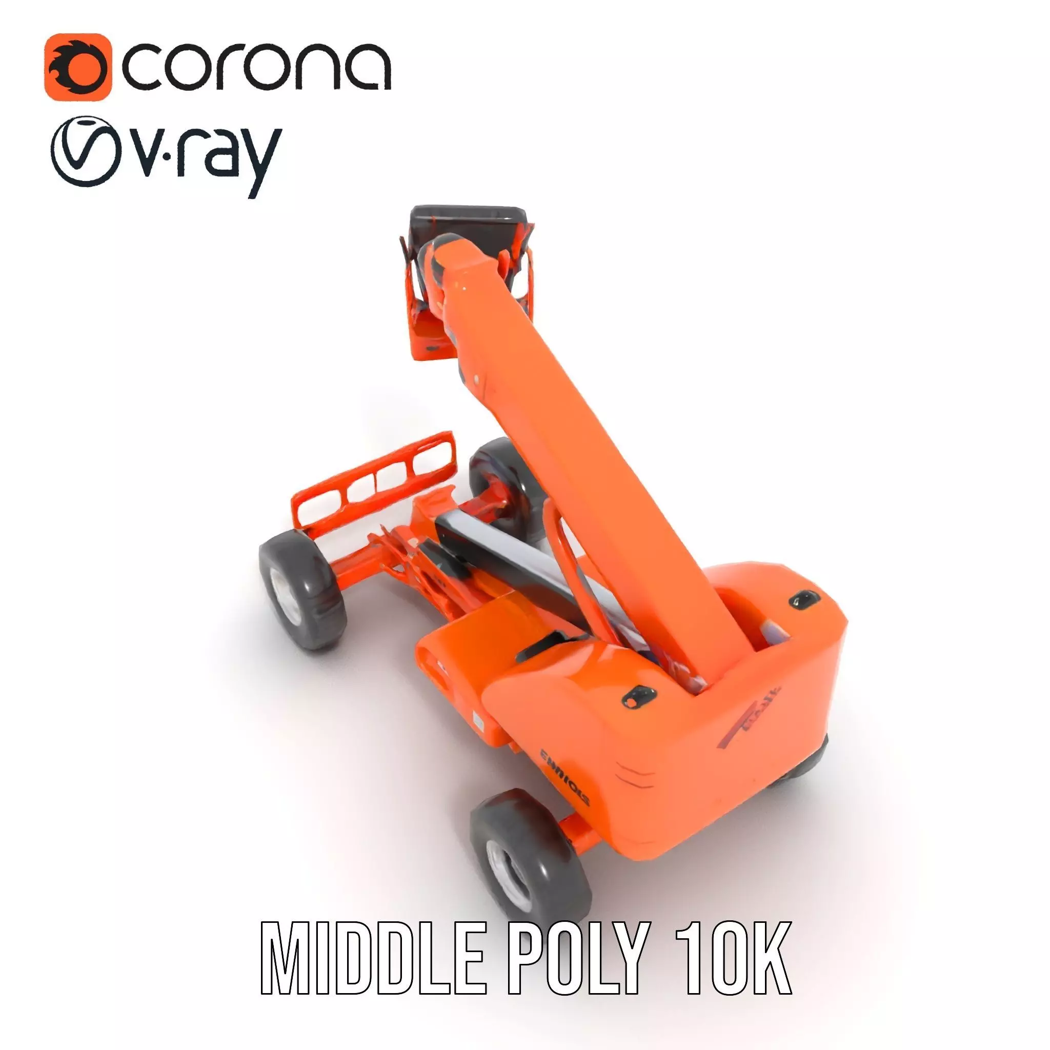 Orange Boom Lift model pack Low-poly 3D model_13