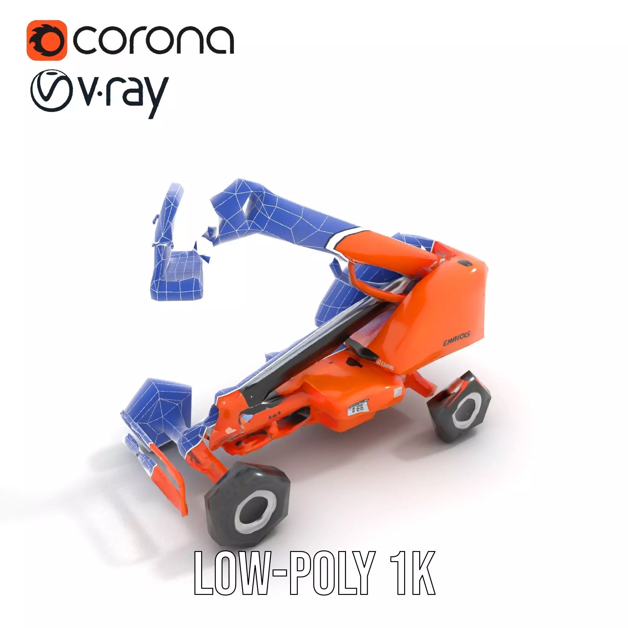 Orange Boom Lift model pack Low-poly 3D model_22
