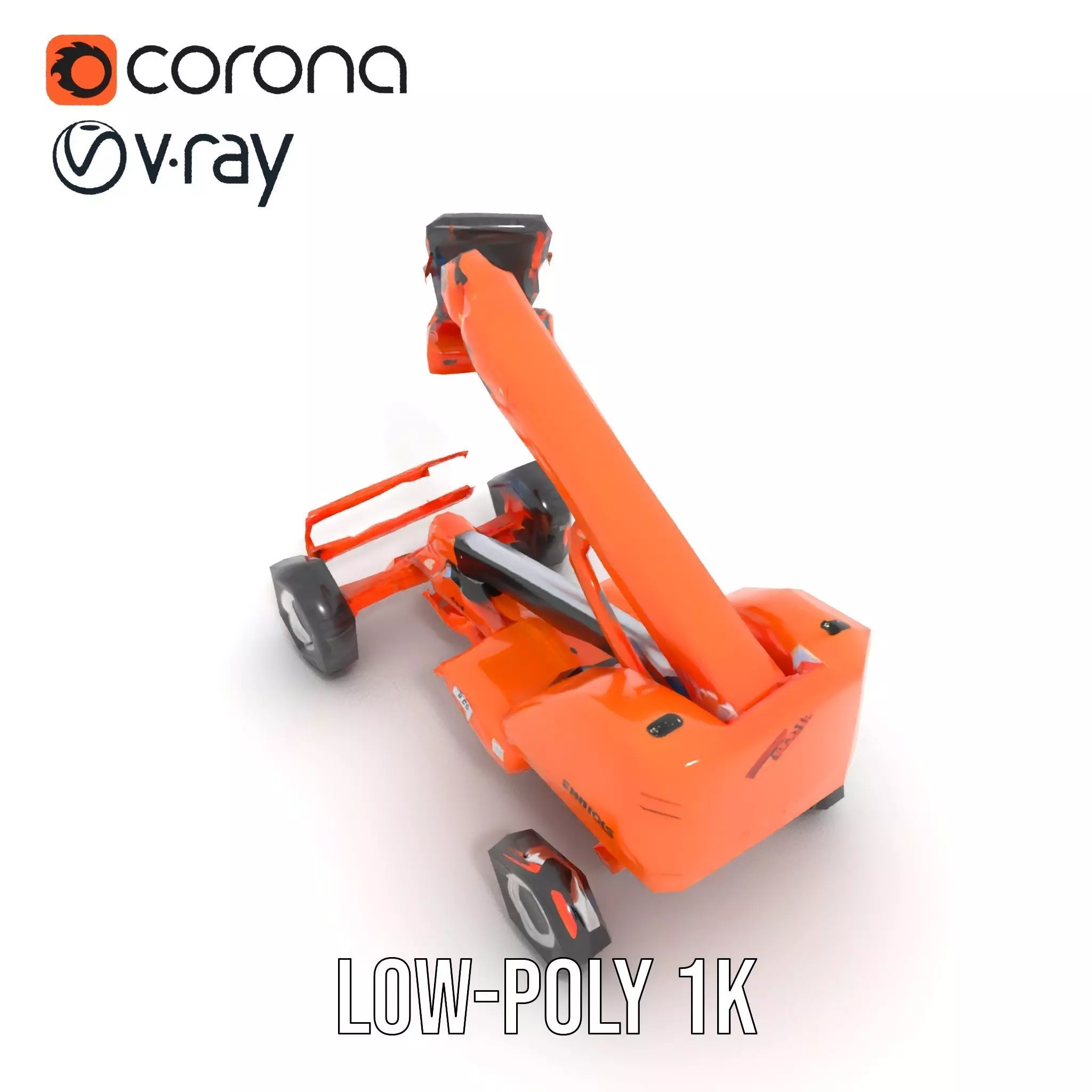 Orange Boom Lift model pack Low-poly 3D model_19