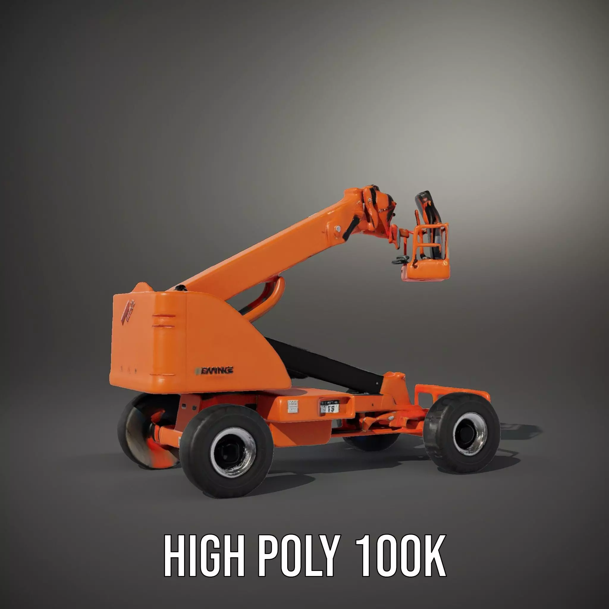 Orange Boom Lift model pack Low-poly 3D model_10