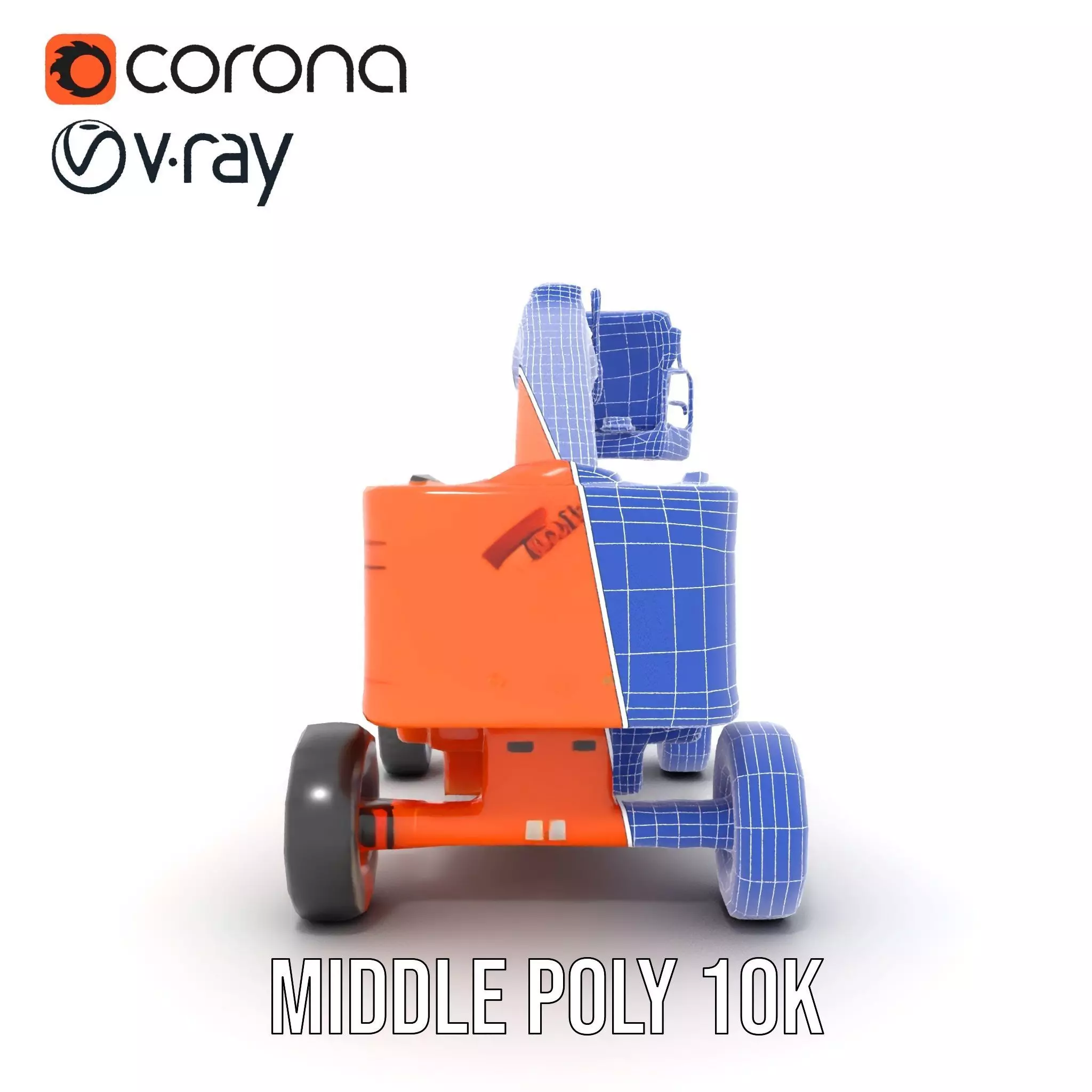 Orange Boom Lift model pack Low-poly 3D model_29