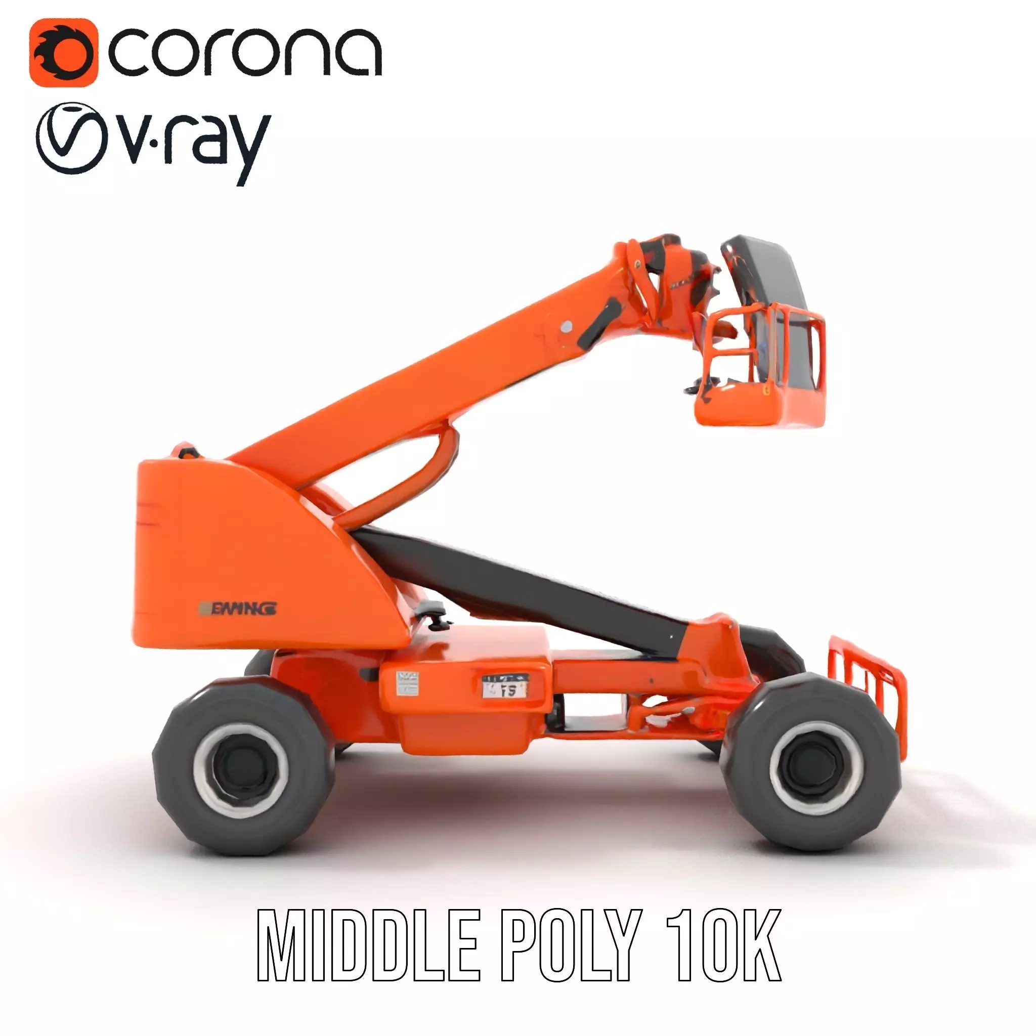 Orange Boom Lift model pack Low-poly 3D model_11