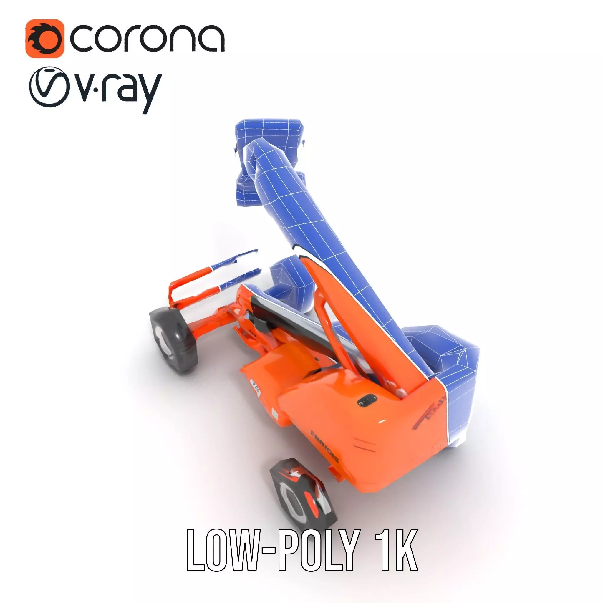 Orange Boom Lift model pack Low-poly 3D model_25