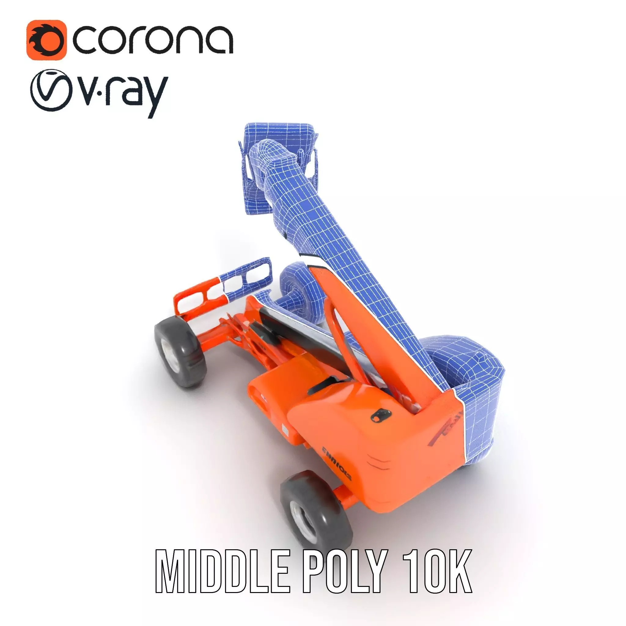 Orange Boom Lift model pack Low-poly 3D model_18