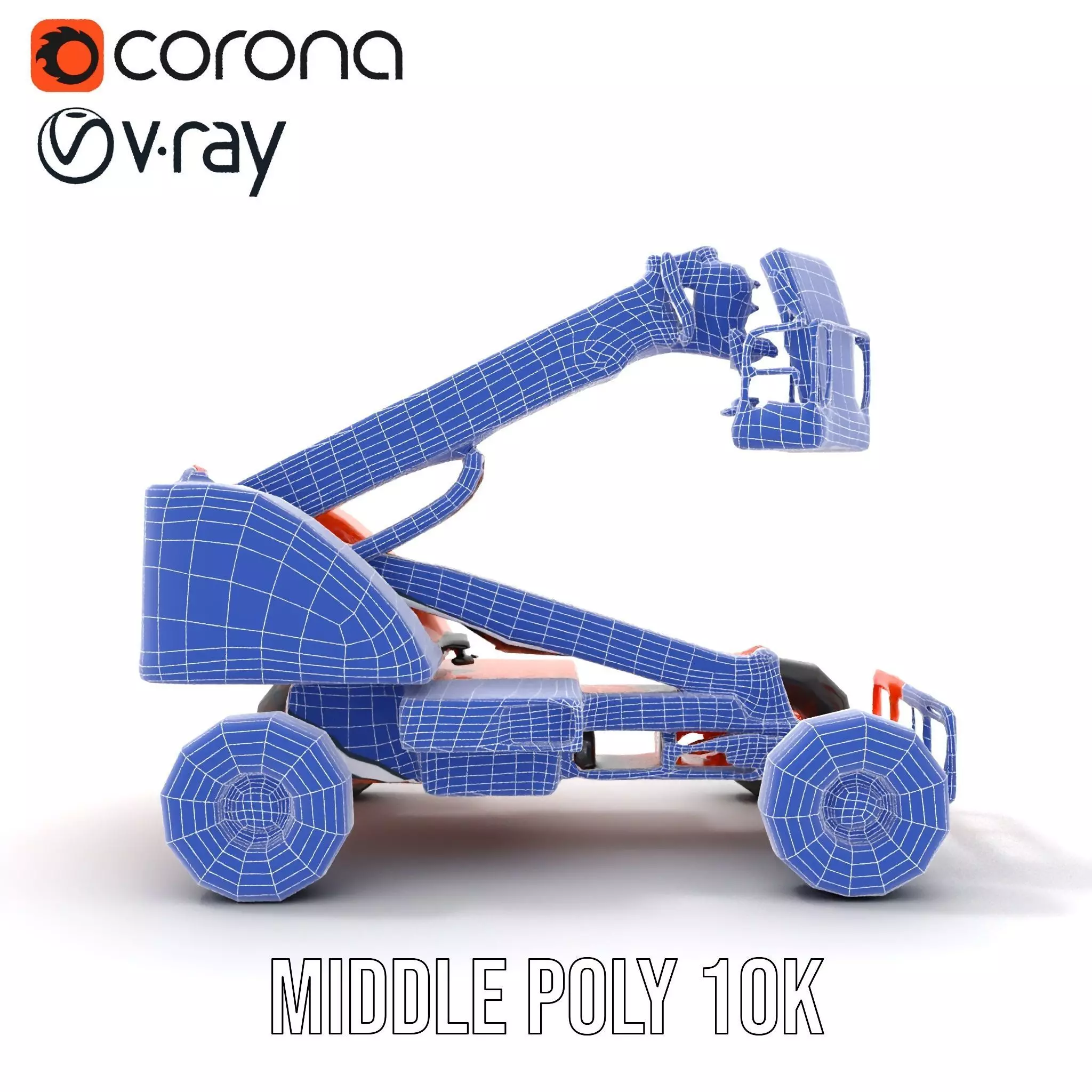 Orange Boom Lift model pack Low-poly 3D model_26