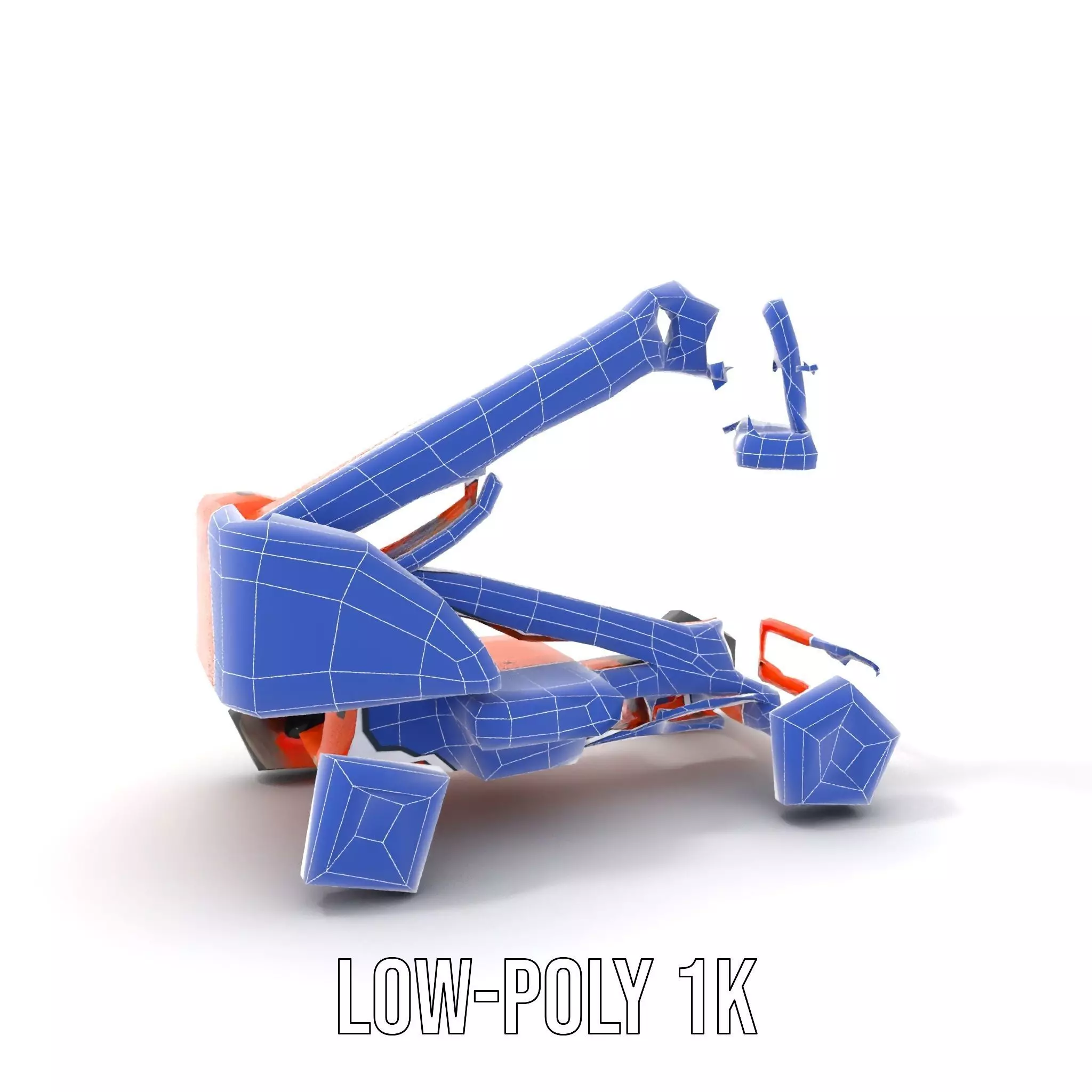 Orange Boom Lift model pack Low-poly 3D model_12