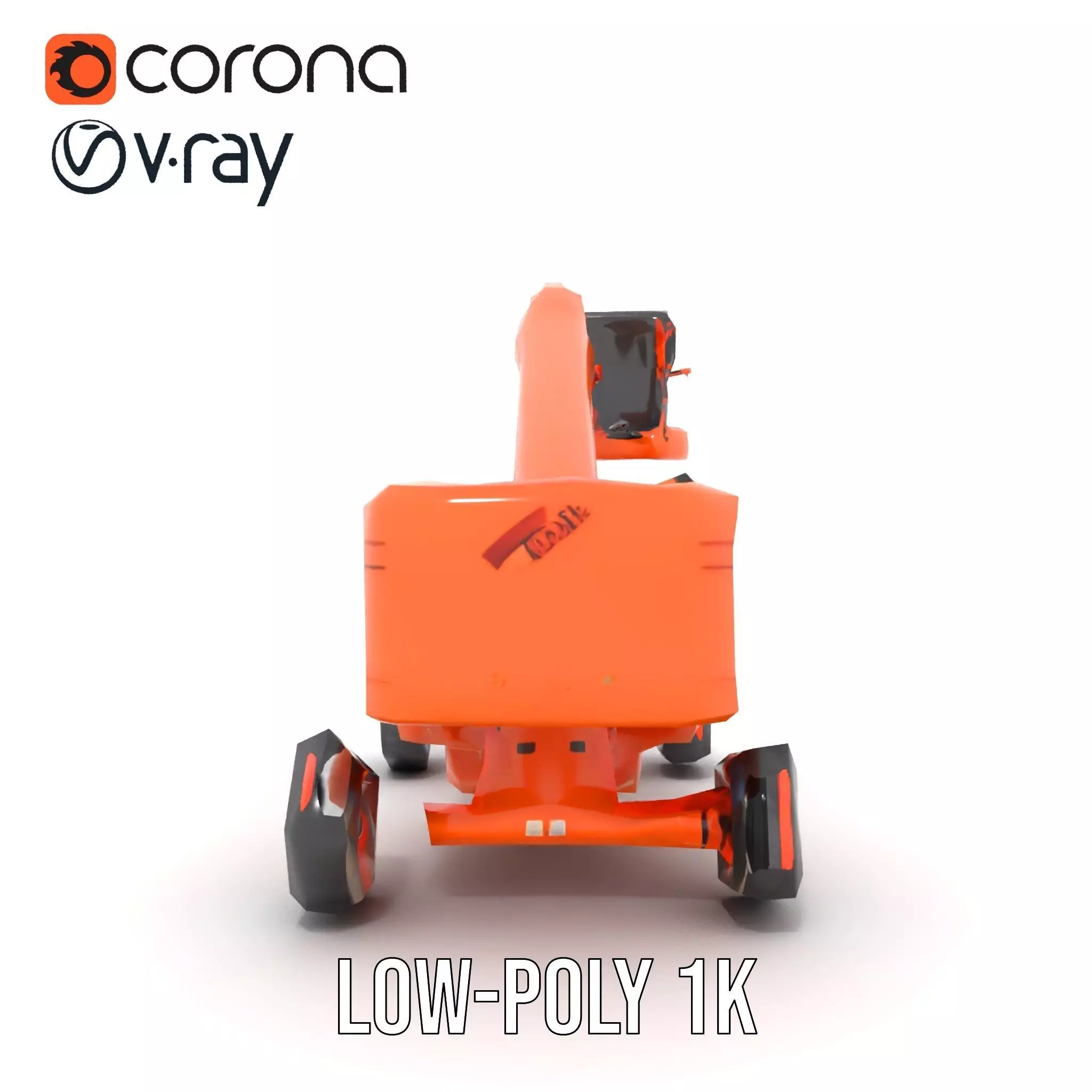 Orange Boom Lift model pack Low-poly 3D model_9