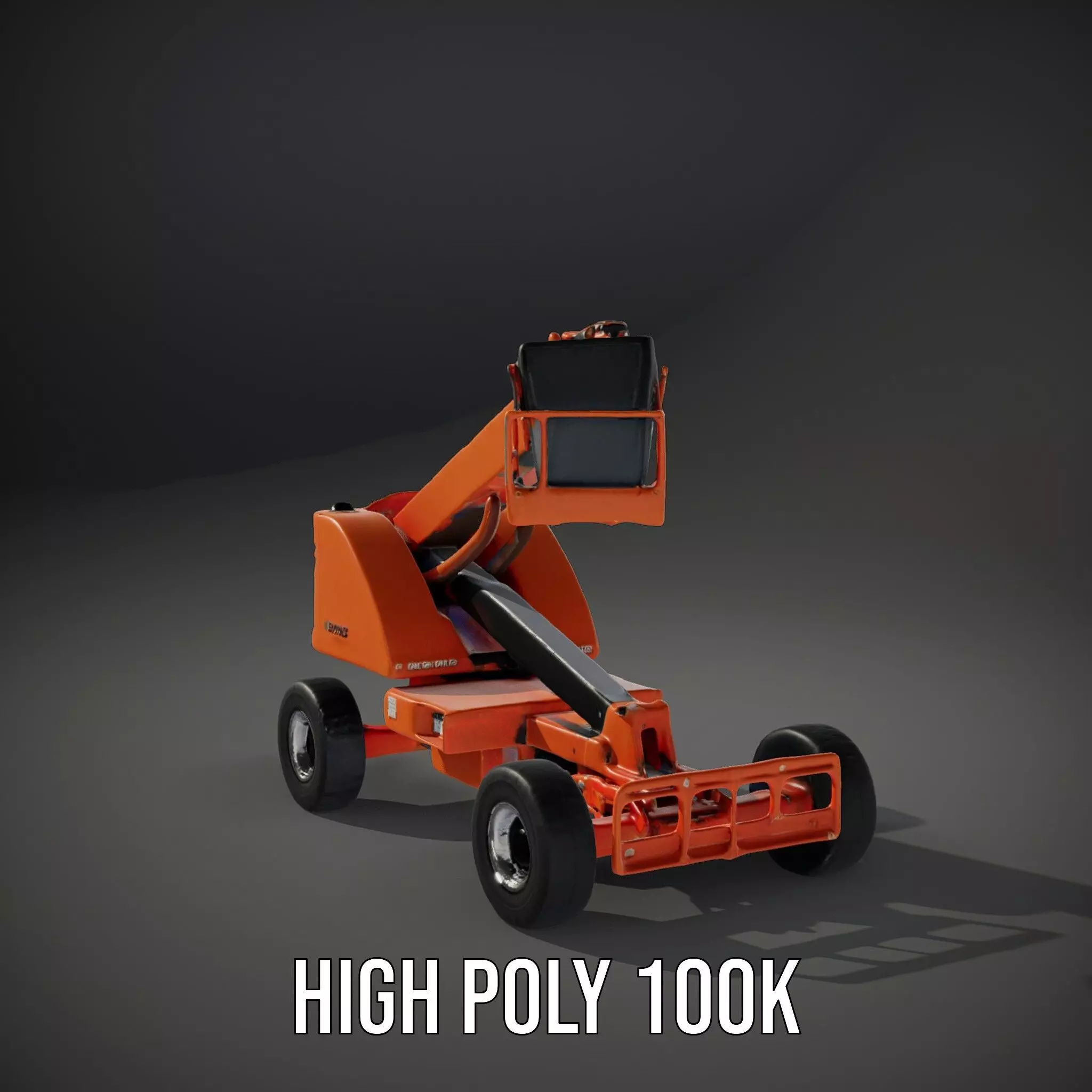 Orange Boom Lift model pack Low-poly 3D model_8