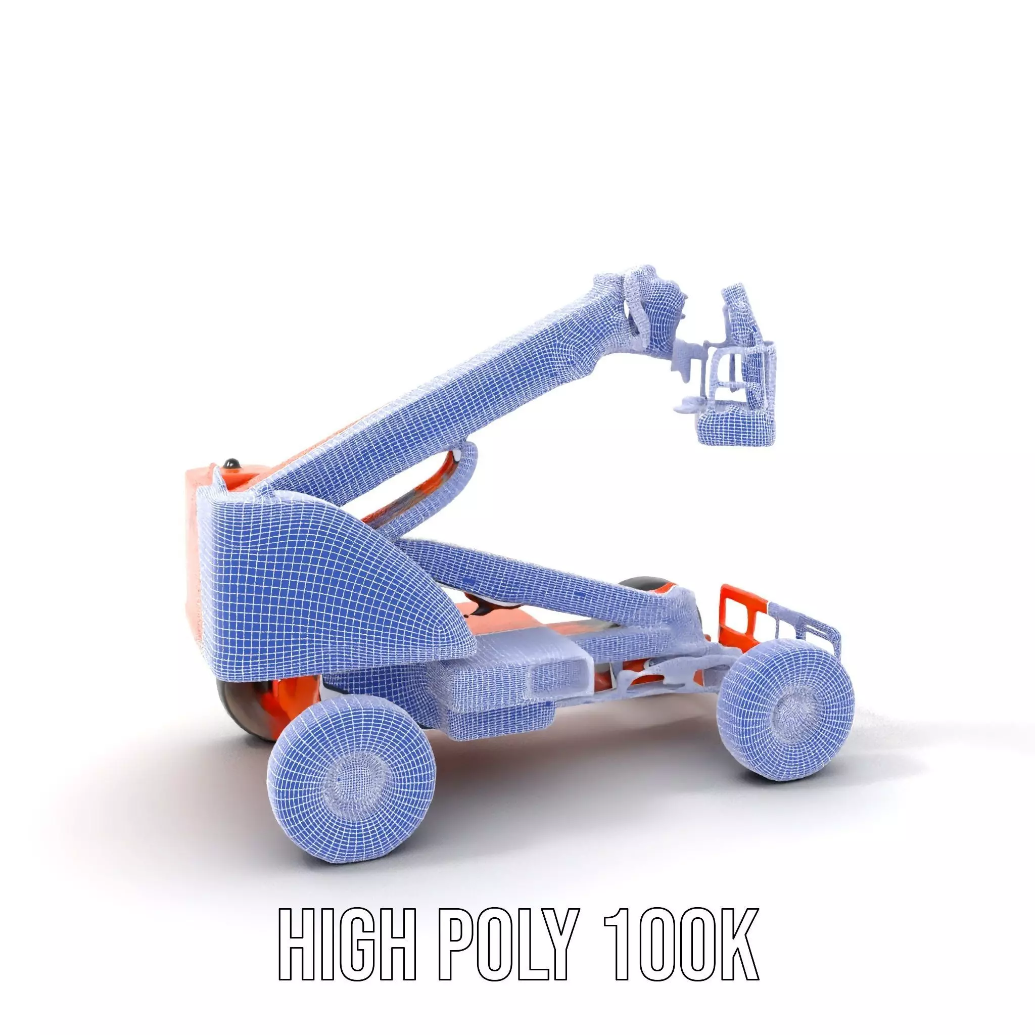 Orange Boom Lift model pack Low-poly 3D model_4