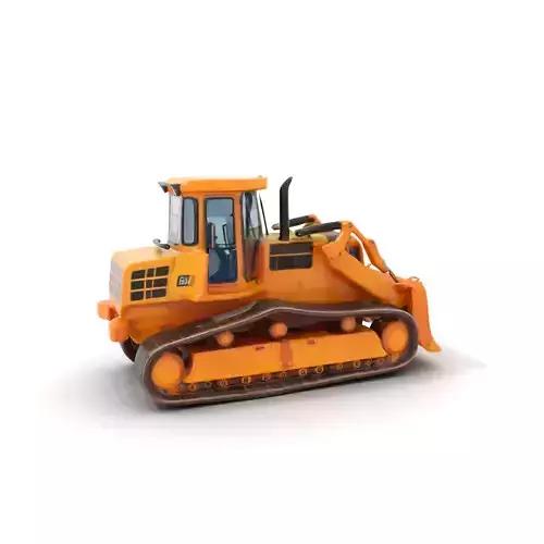 Bright Yellow Bulldozer model pack Low-poly 3D model