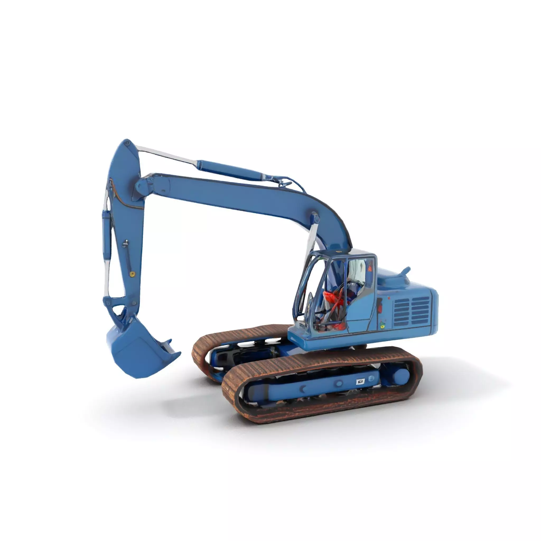 Steel Blue Excavator model pack Low-poly 3D model_13