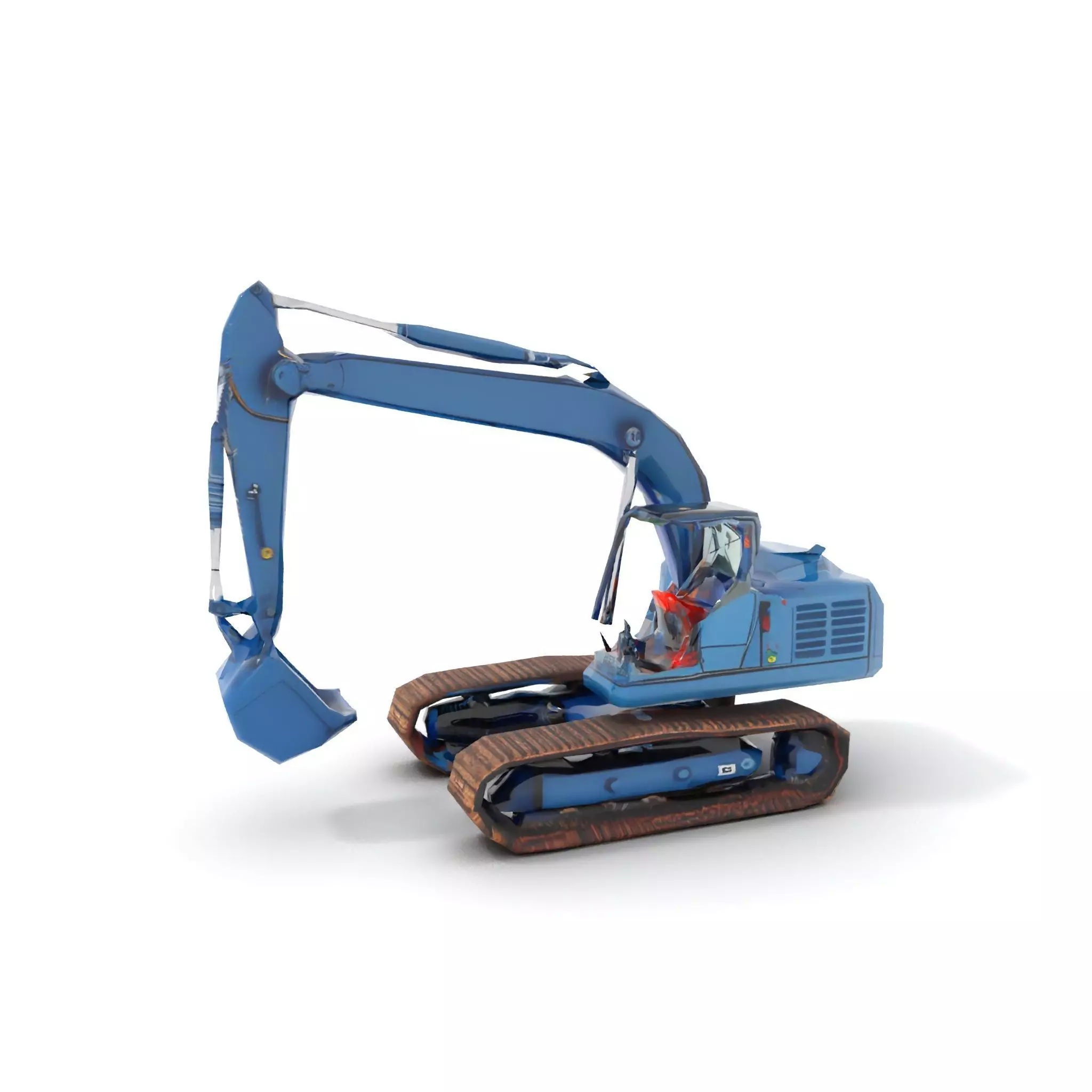 Steel Blue Excavator model pack Low-poly 3D model_9