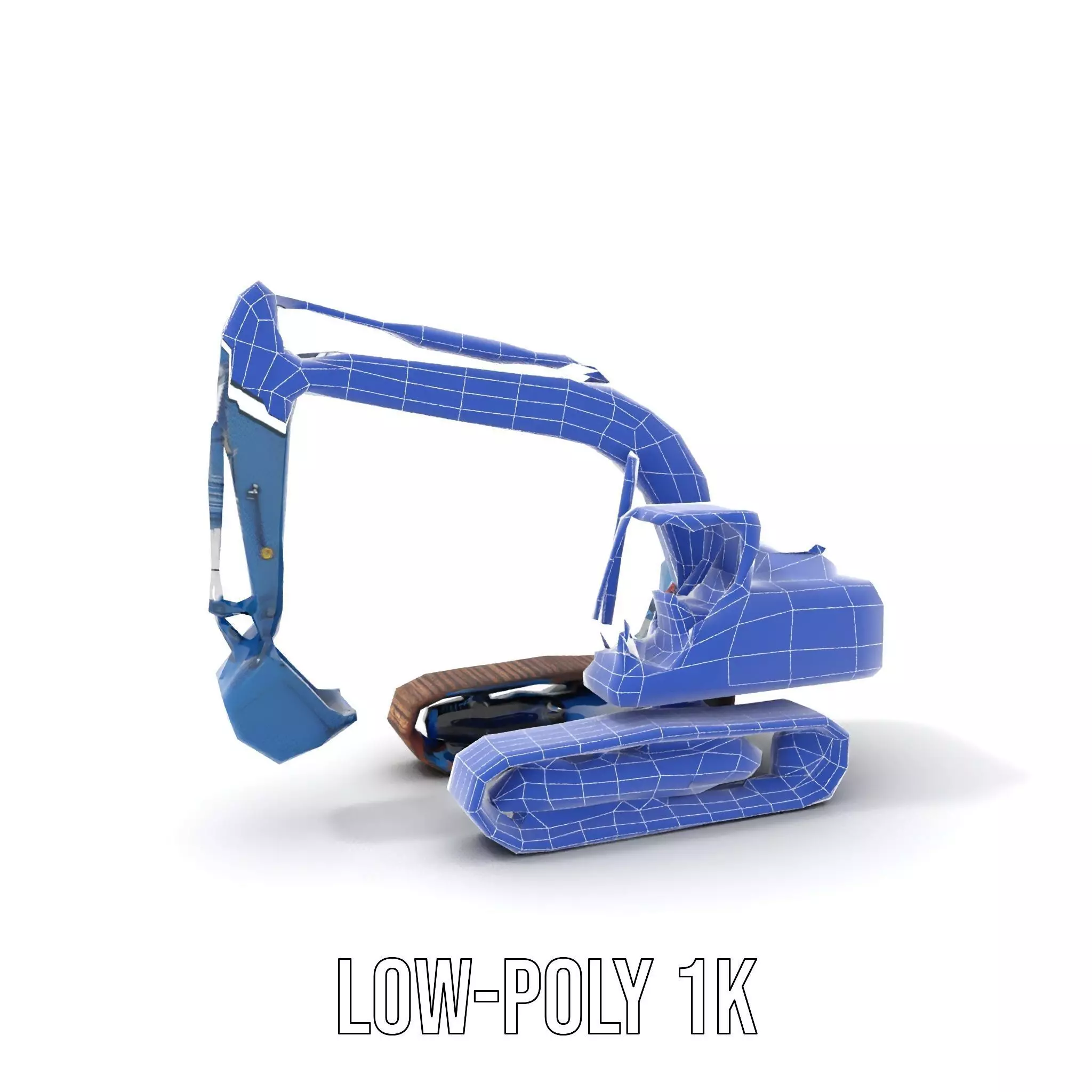 Steel Blue Excavator model pack Low-poly 3D model_22