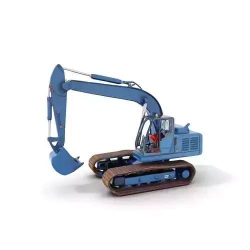 Steel Blue Excavator model pack Low-poly 3D model