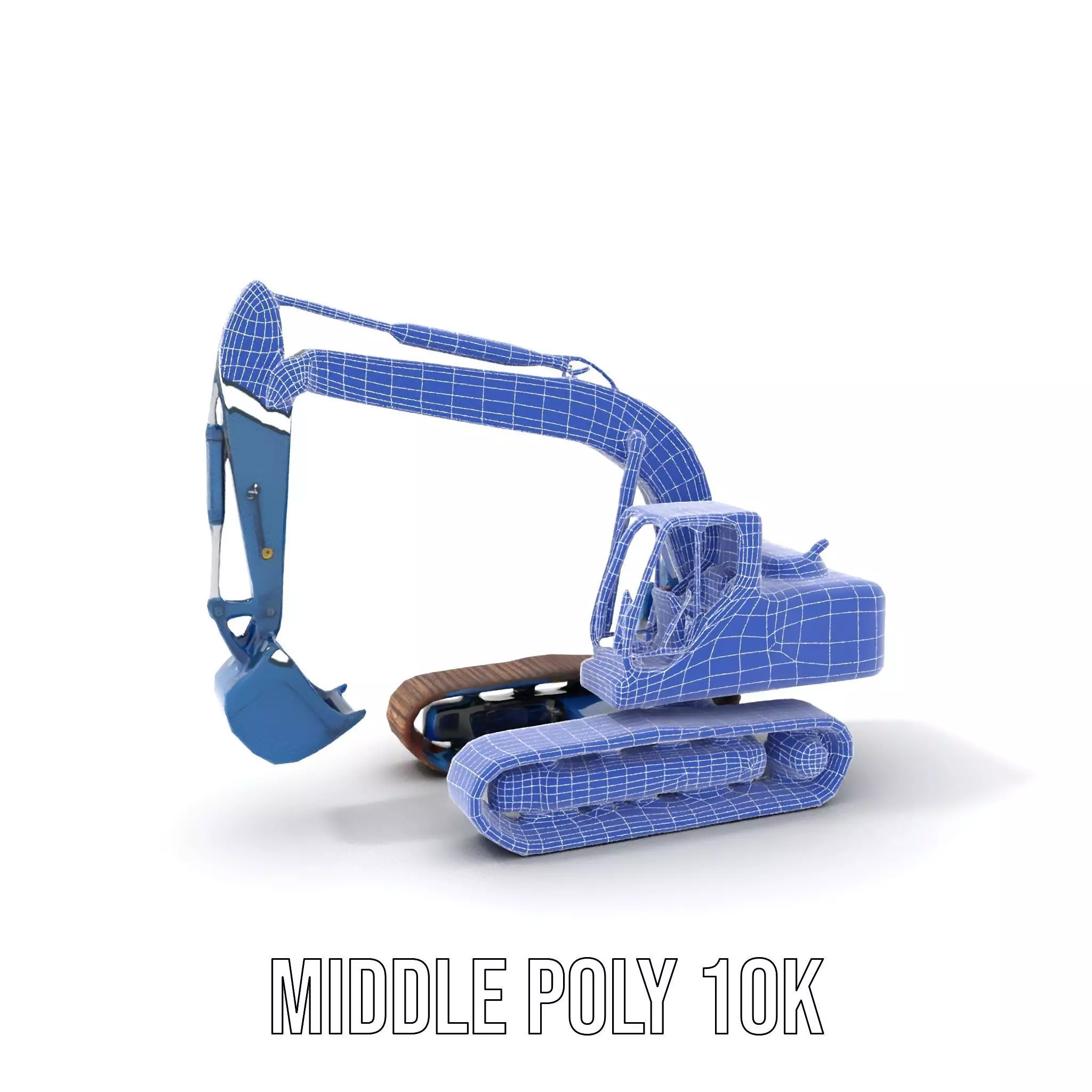 Steel Blue Excavator model pack Low-poly 3D model_21