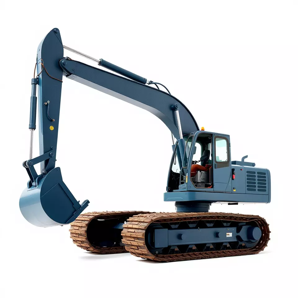 Steel Blue Excavator model pack Low-poly 3D model_2