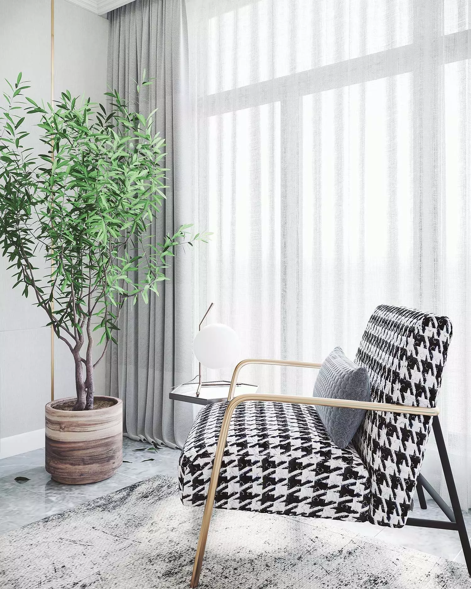 House sofa background hall House sofa background  restaurant 3D model_5