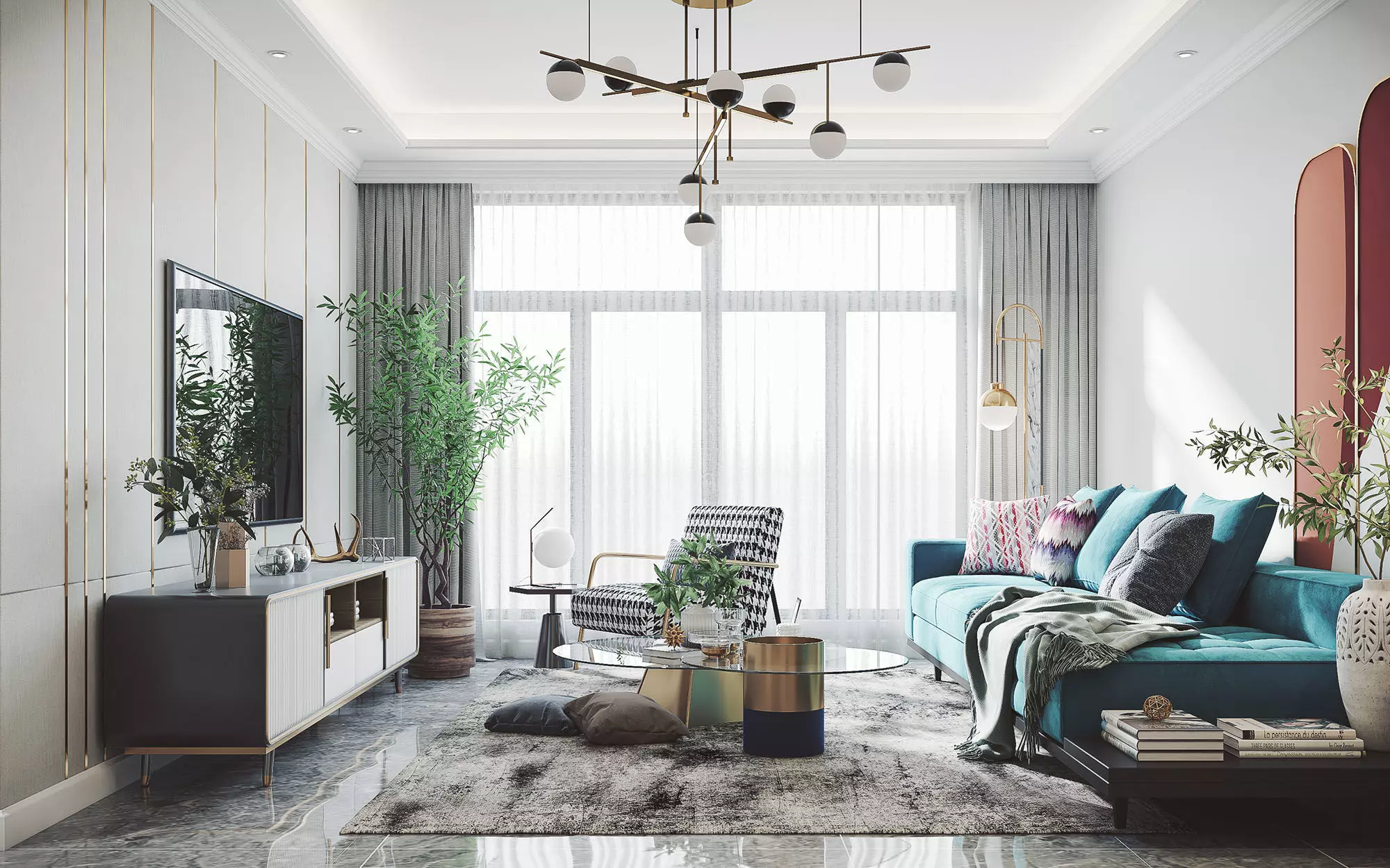 House sofa background hall House sofa background  restaurant 3D model_1