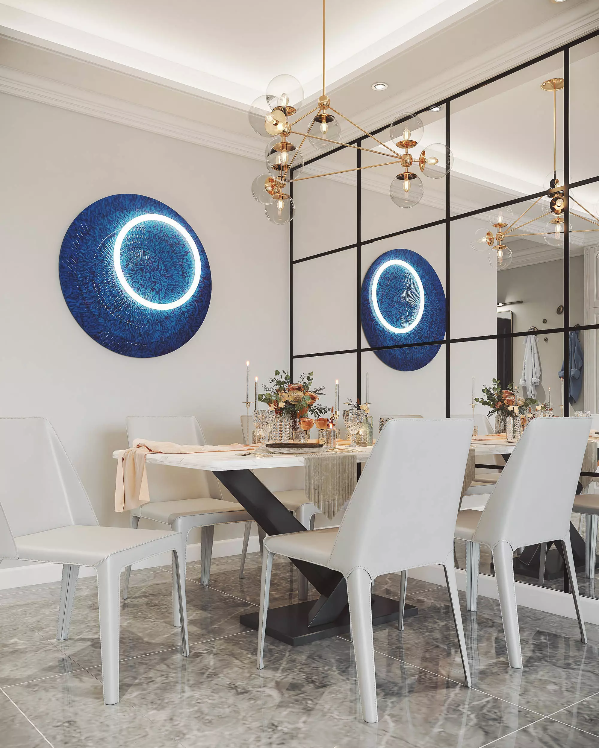 House sofa background hall House sofa background  restaurant 3D model_6