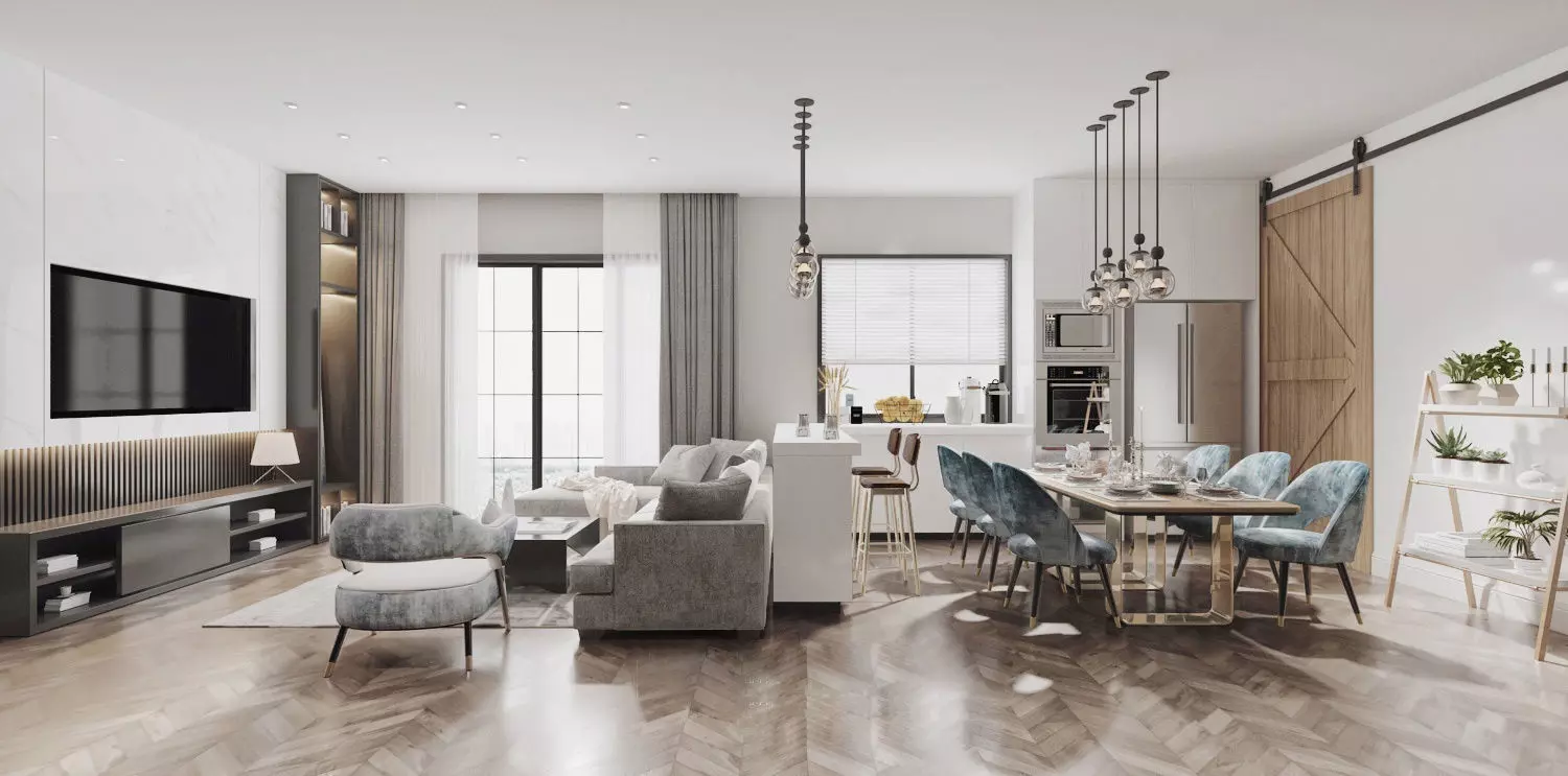 House sofa background hall House sofa background  restaurant 3D model_8