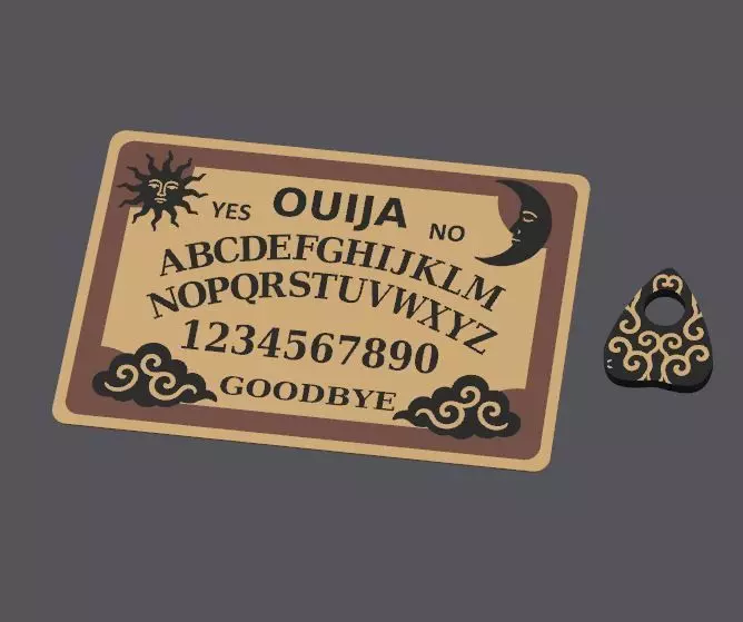 Ouija Board Functional Fridge Magnet 3D print model_8
