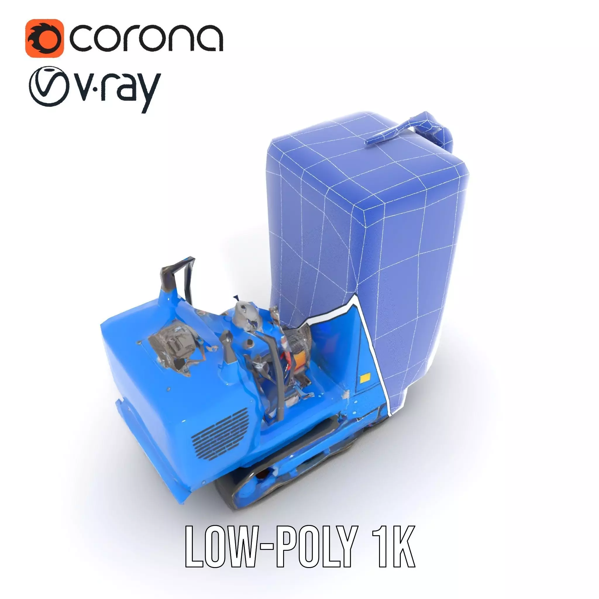 Blue Construction Drill model pack Low-poly 3D model_26