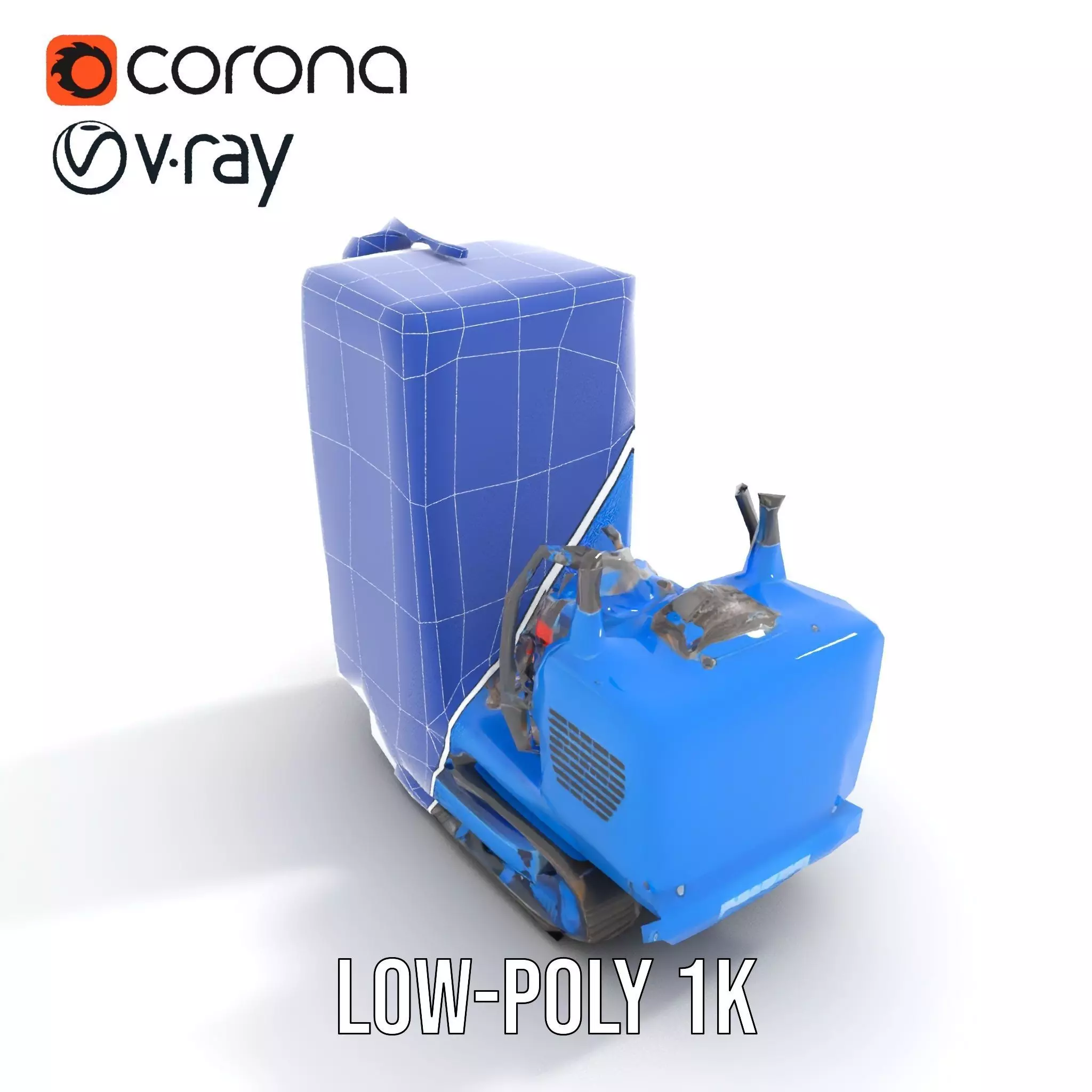 Blue Construction Drill model pack Low-poly 3D model_23