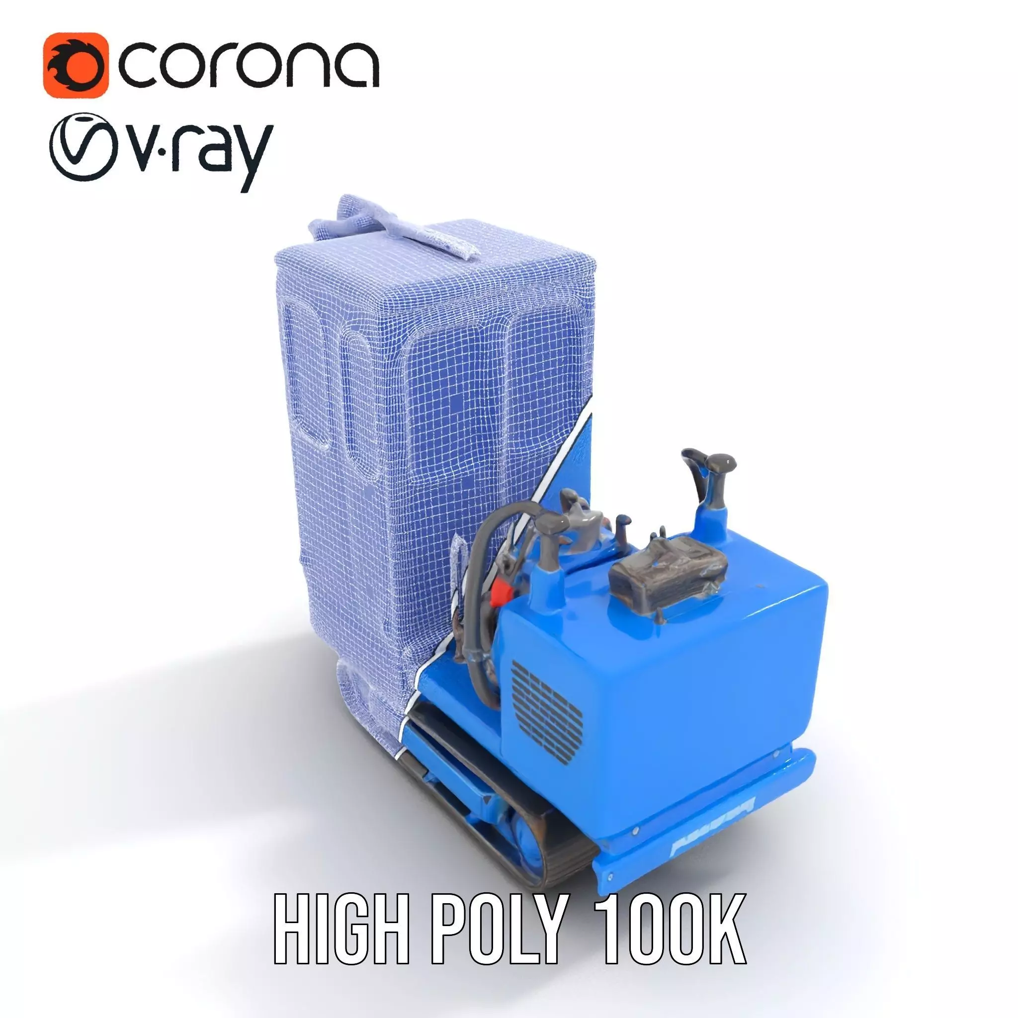 Blue Construction Drill model pack Low-poly 3D model_32
