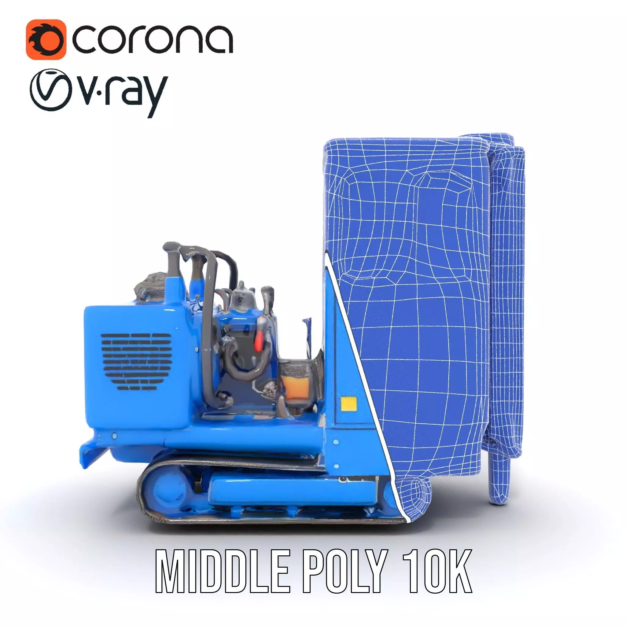 Blue Construction Drill model pack Low-poly 3D model_29