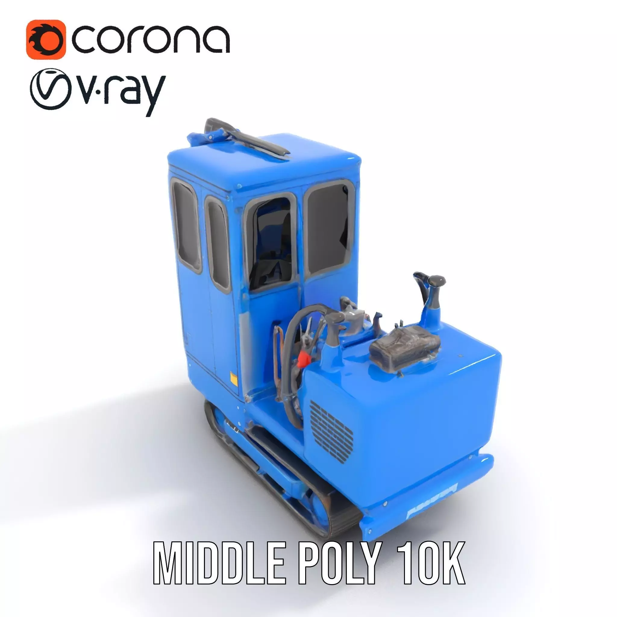 Blue Construction Drill model pack Low-poly 3D model_22