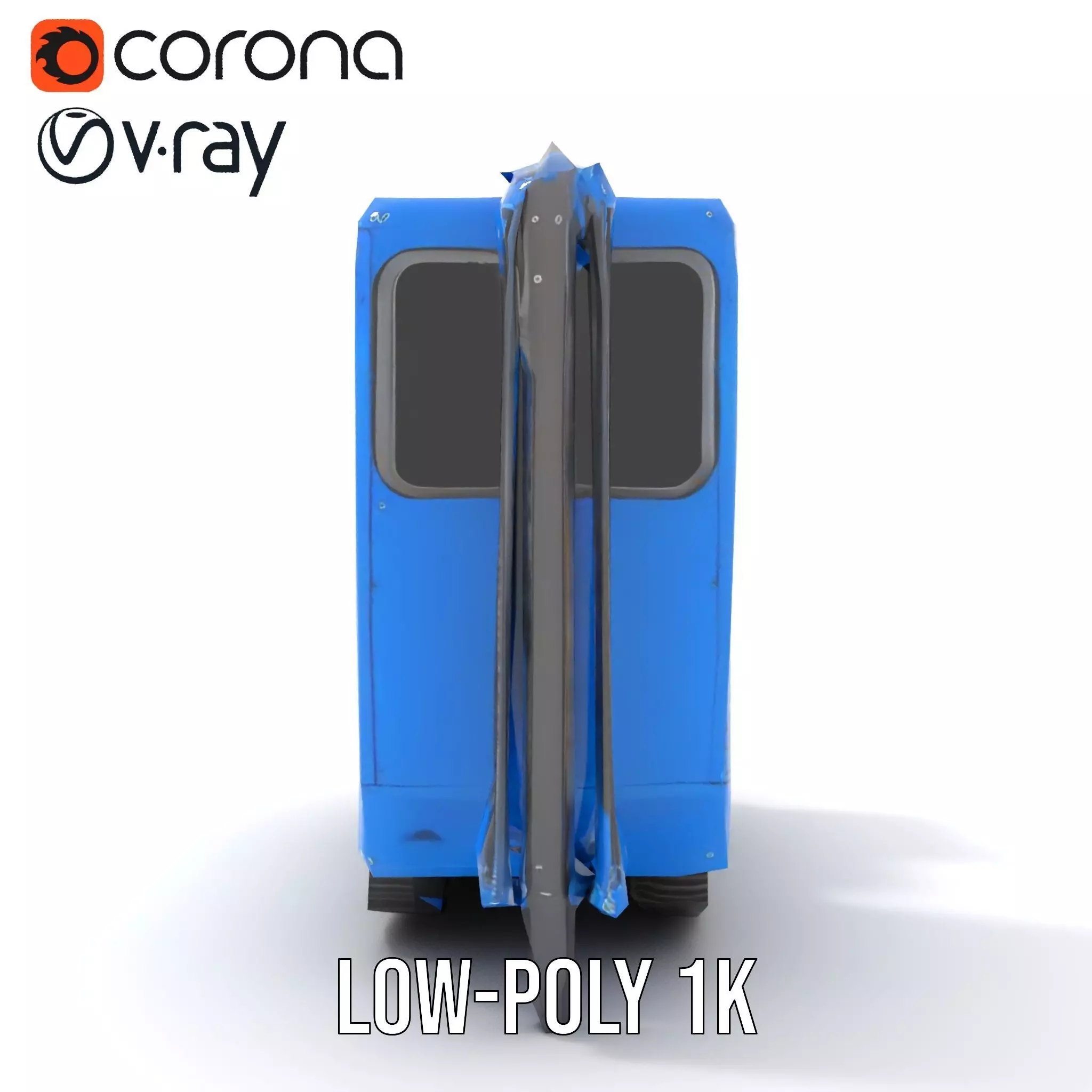 Blue Construction Drill model pack Low-poly 3D model_14