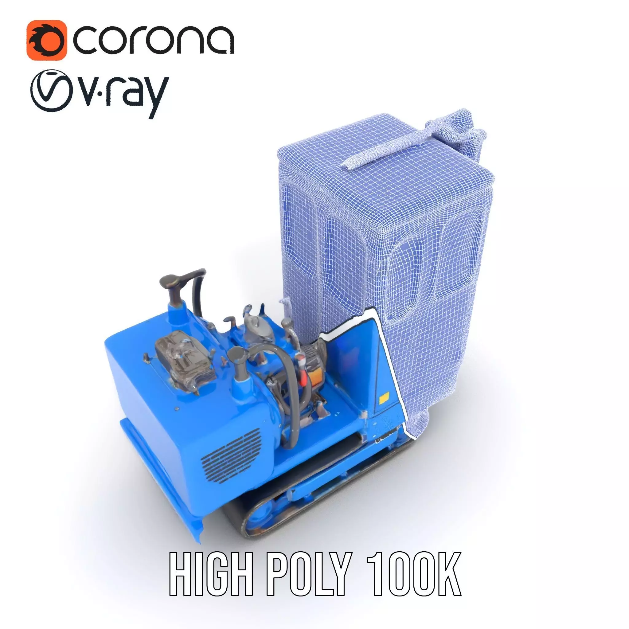 Blue Construction Drill model pack Low-poly 3D model_34