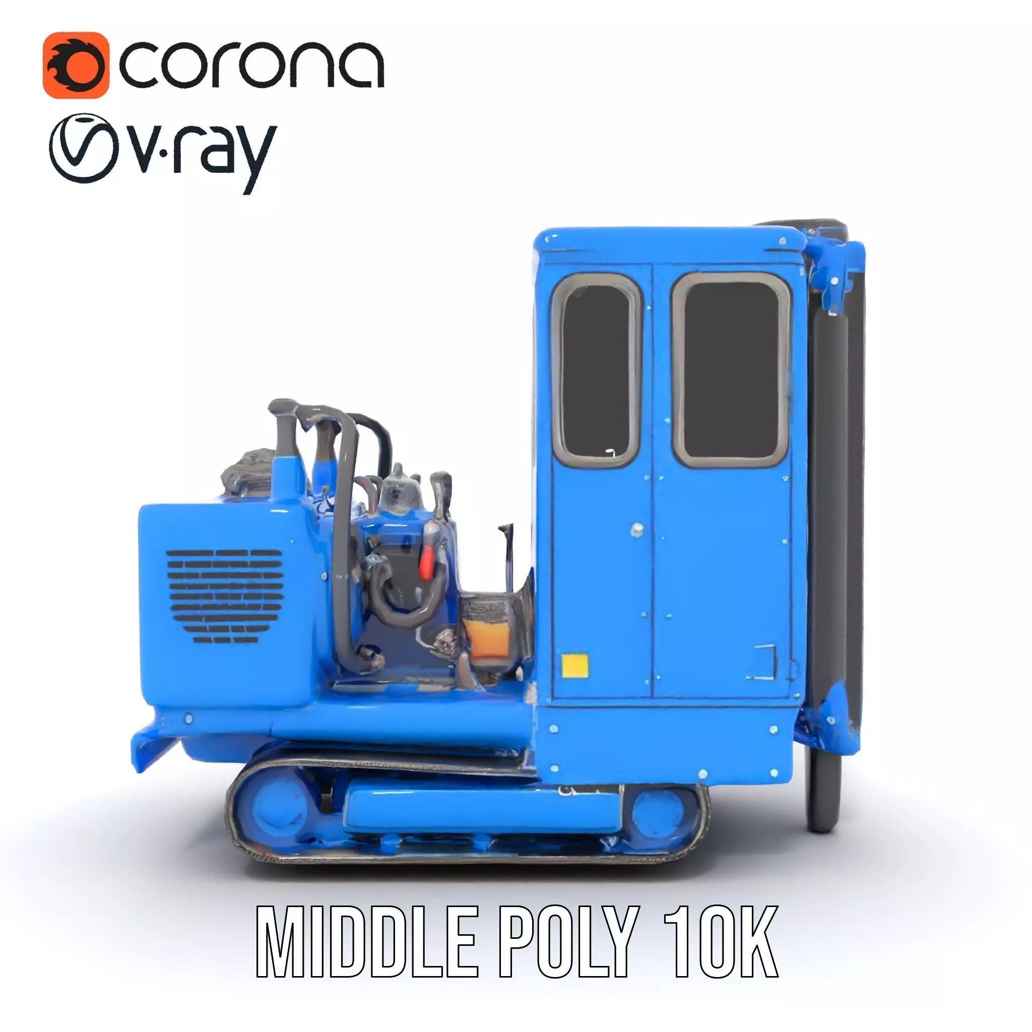 Blue Construction Drill model pack Low-poly 3D model_16
