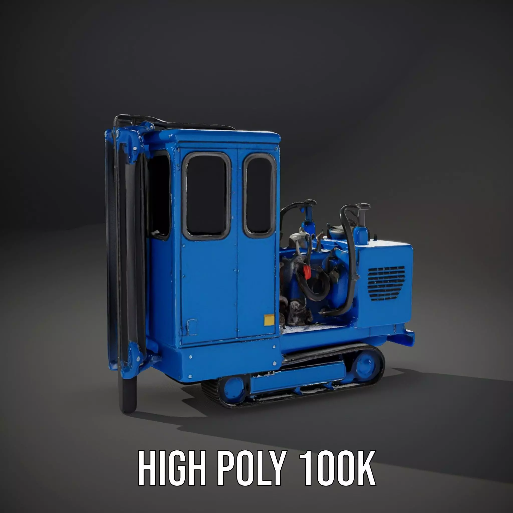 Blue Construction Drill model pack Low-poly 3D model_8
