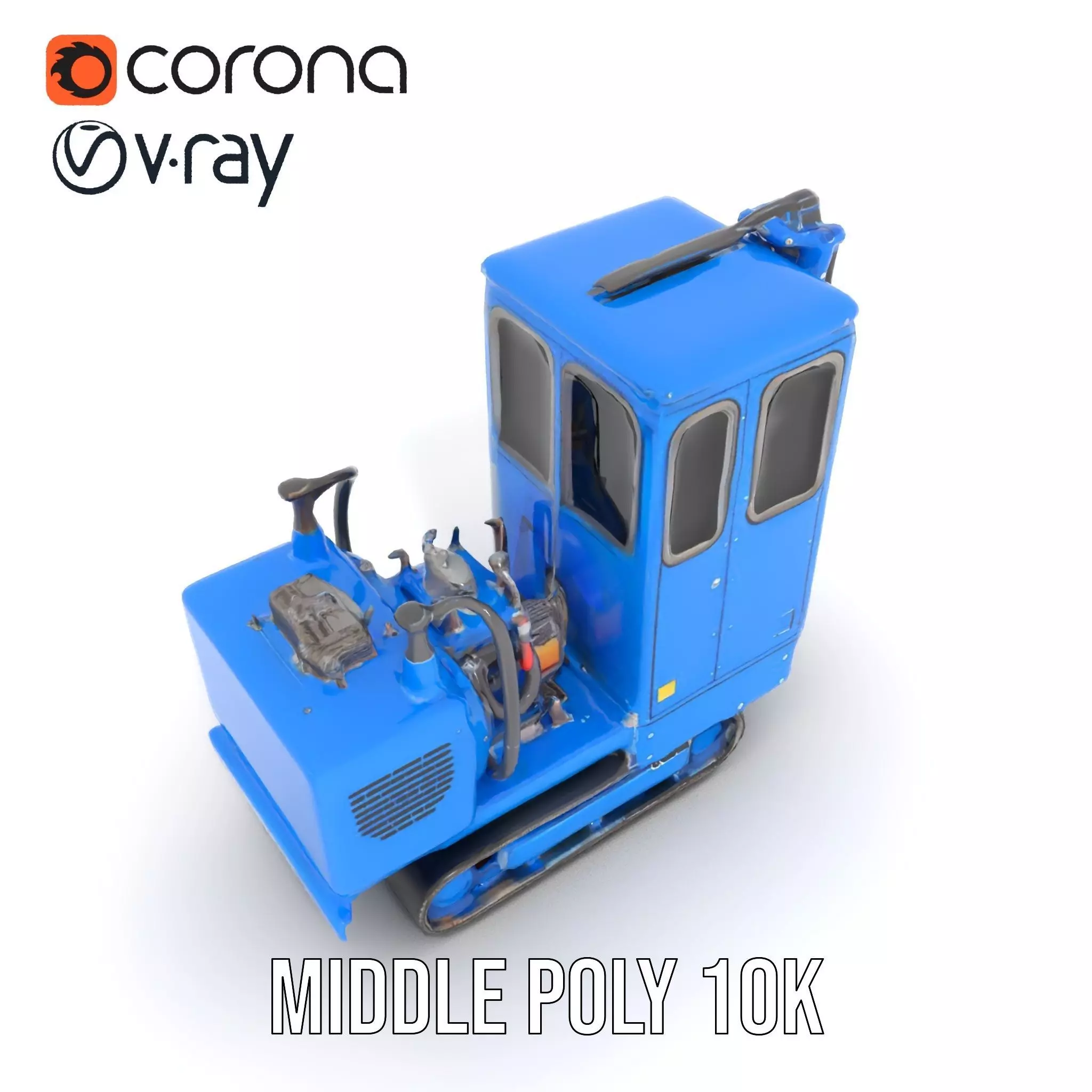 Blue Construction Drill model pack Low-poly 3D model_11