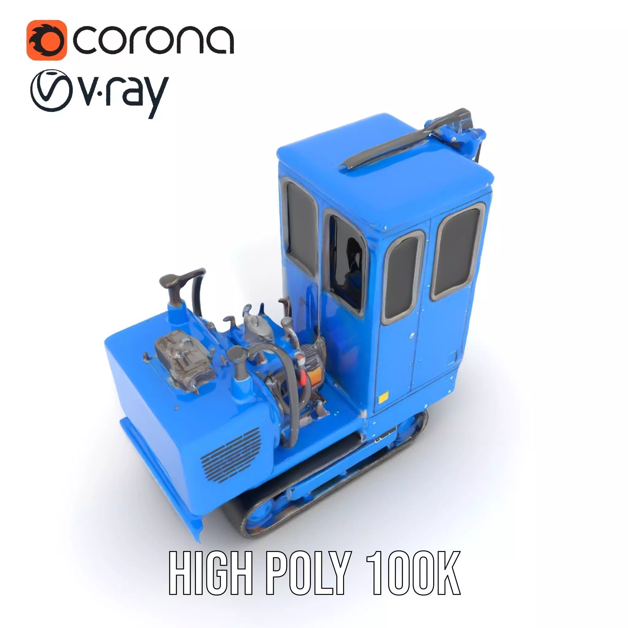 Blue Construction Drill model pack Low-poly 3D model_24