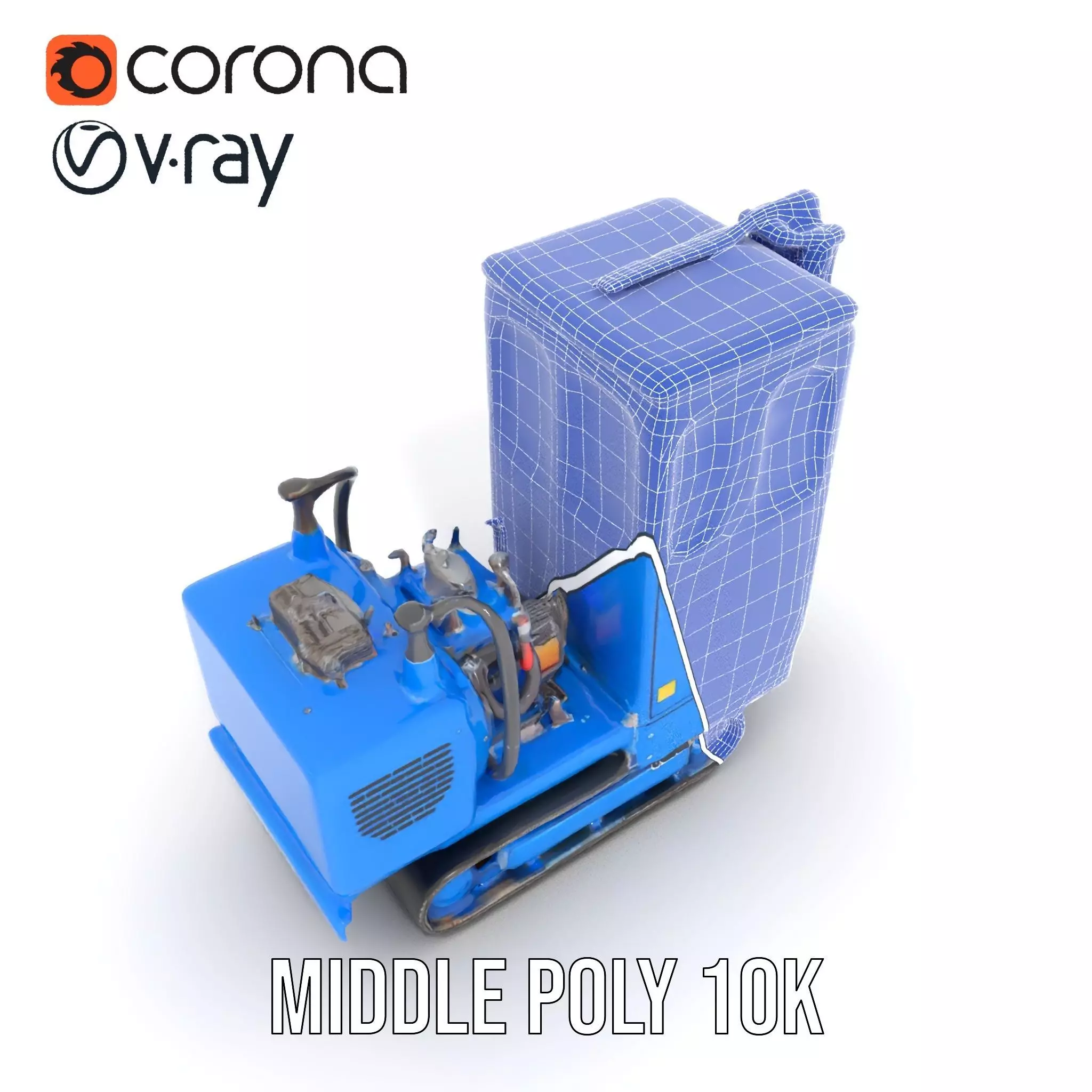 Blue Construction Drill model pack Low-poly 3D model_5