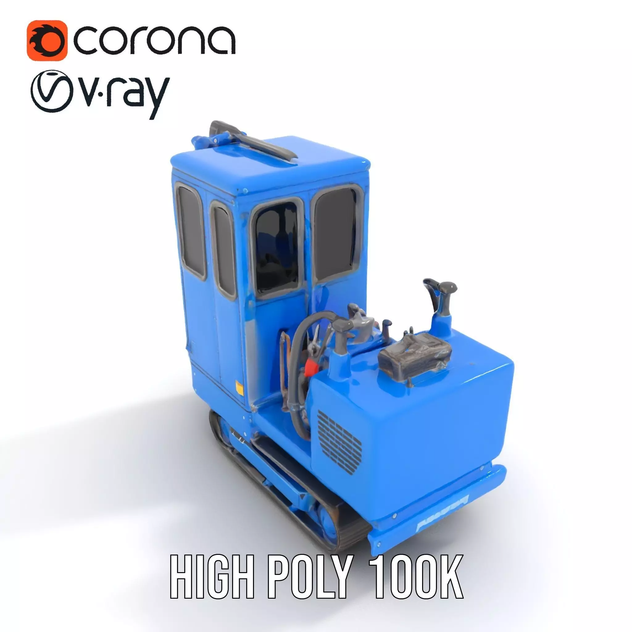 Blue Construction Drill model pack Low-poly 3D model_21