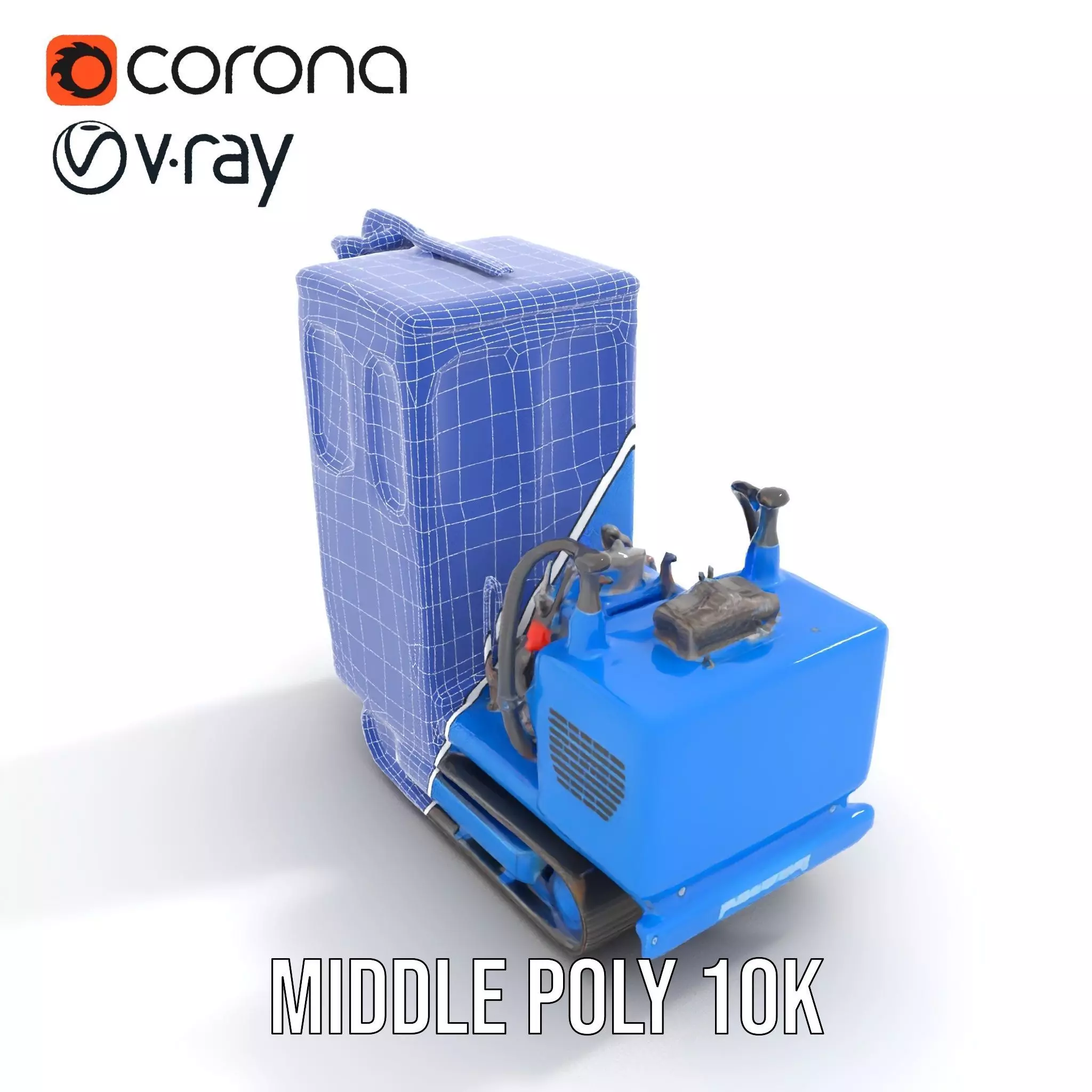 Blue Construction Drill model pack Low-poly 3D model_27