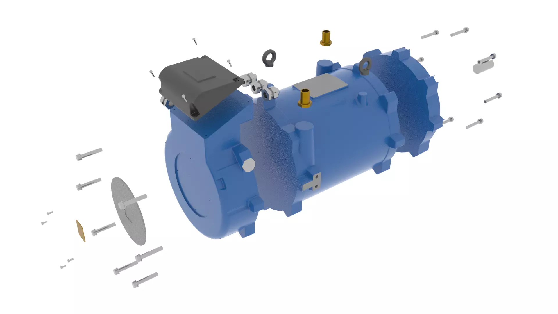 33kW Eletric Motor Free 3D model_25