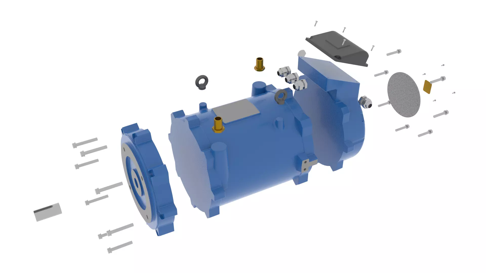 33kW Eletric Motor Free 3D model_24