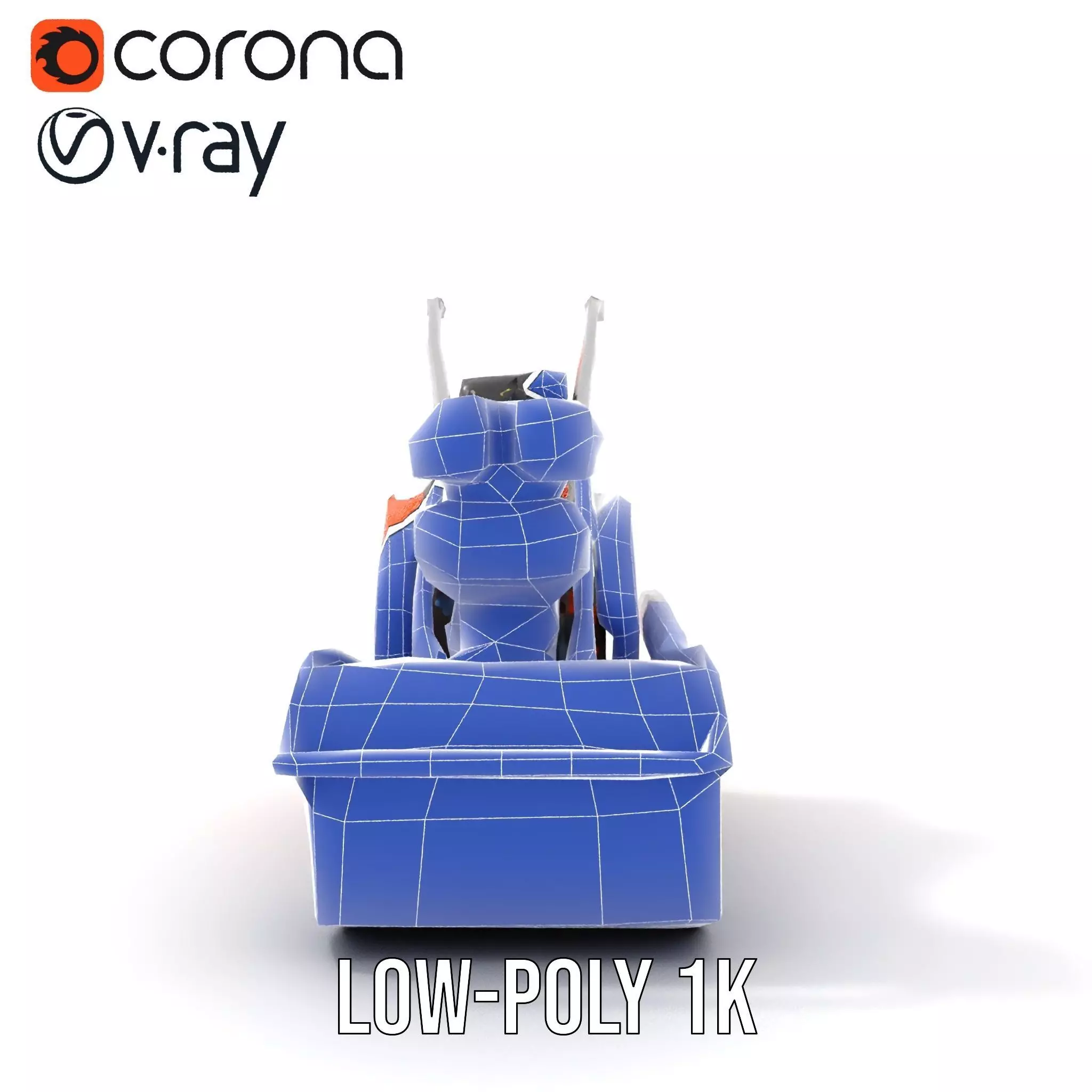 Vibrant Orange Compactor model pack Low-poly 3D model_30