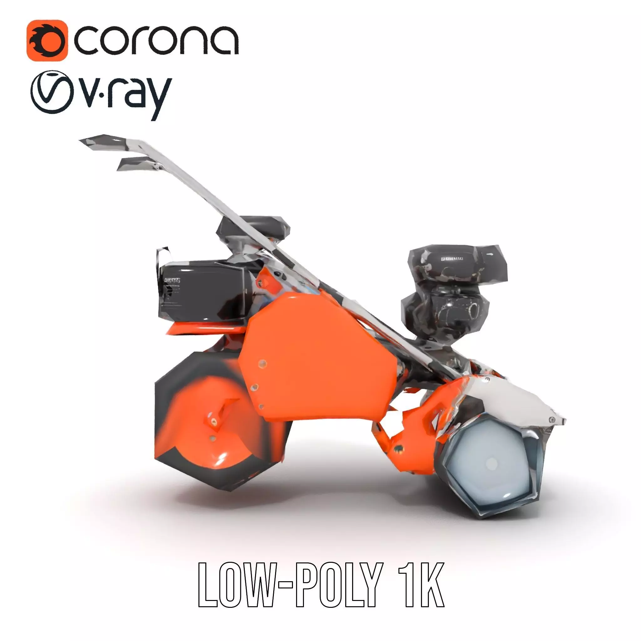 Vibrant Orange Compactor model pack Low-poly 3D model_12
