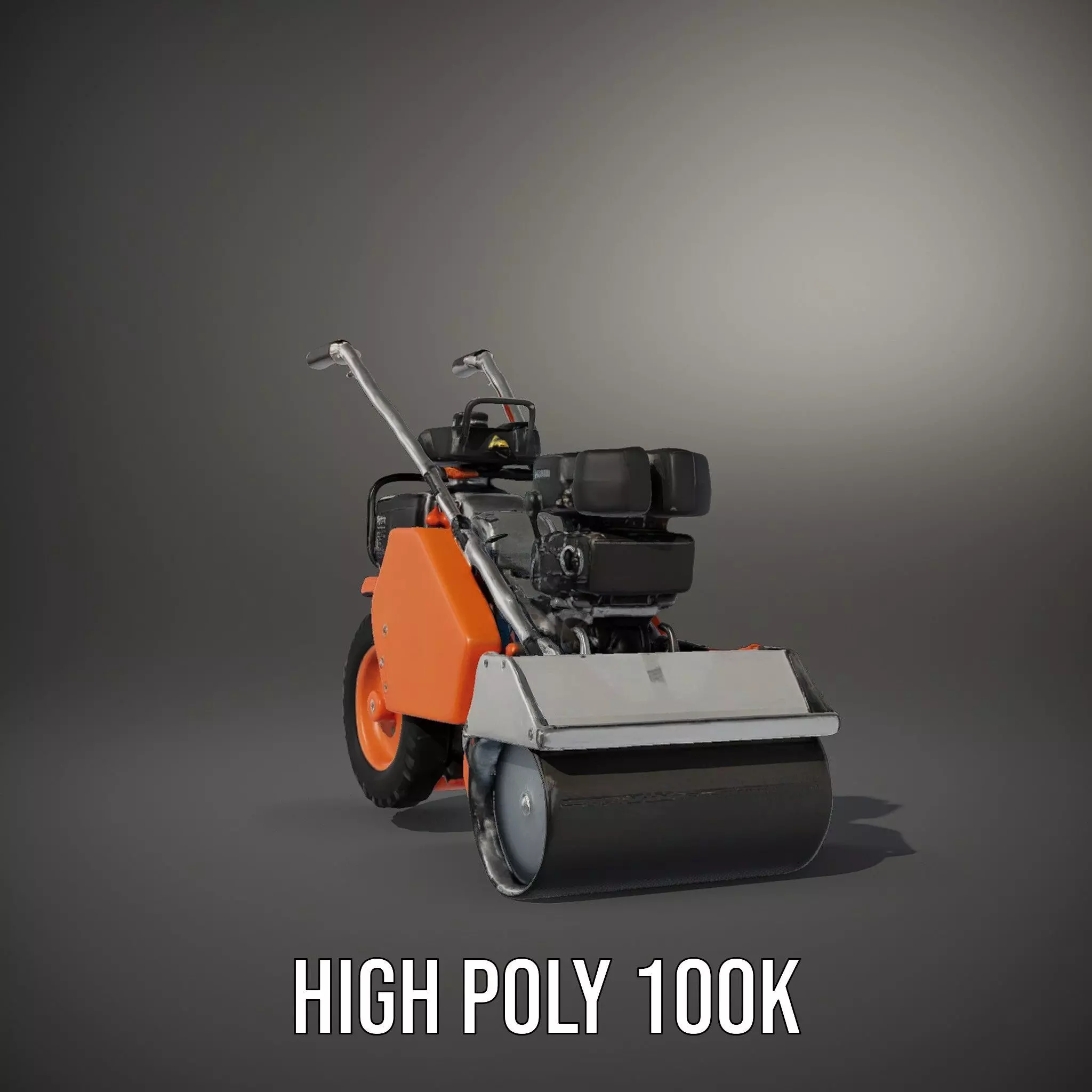 Vibrant Orange Compactor model pack Low-poly 3D model_10