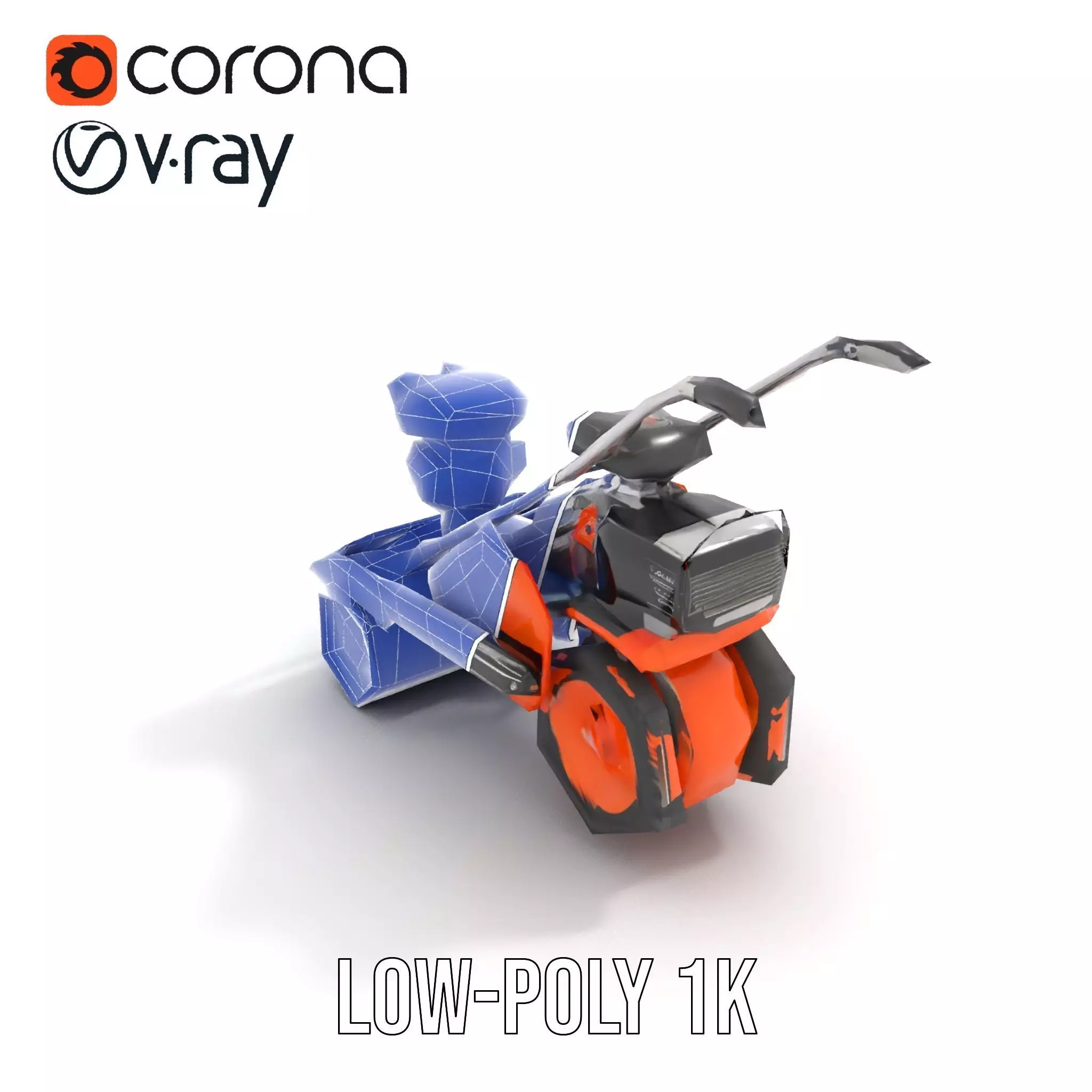 Vibrant Orange Compactor model pack Low-poly 3D model_27