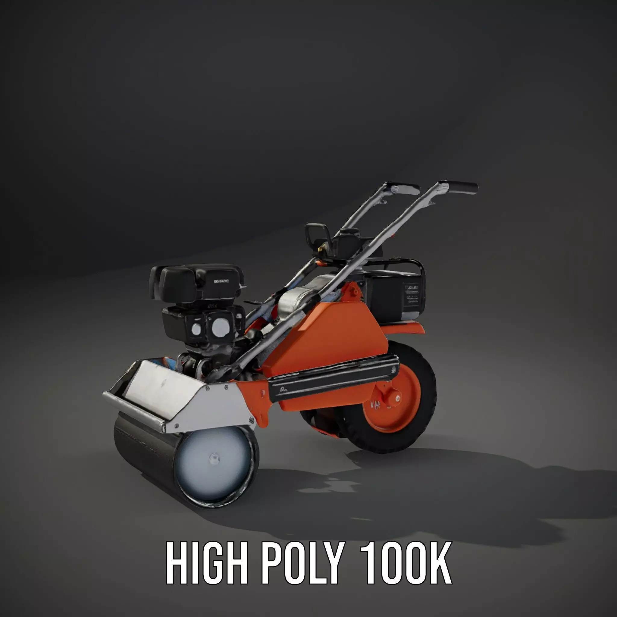 Vibrant Orange Compactor model pack Low-poly 3D model_8