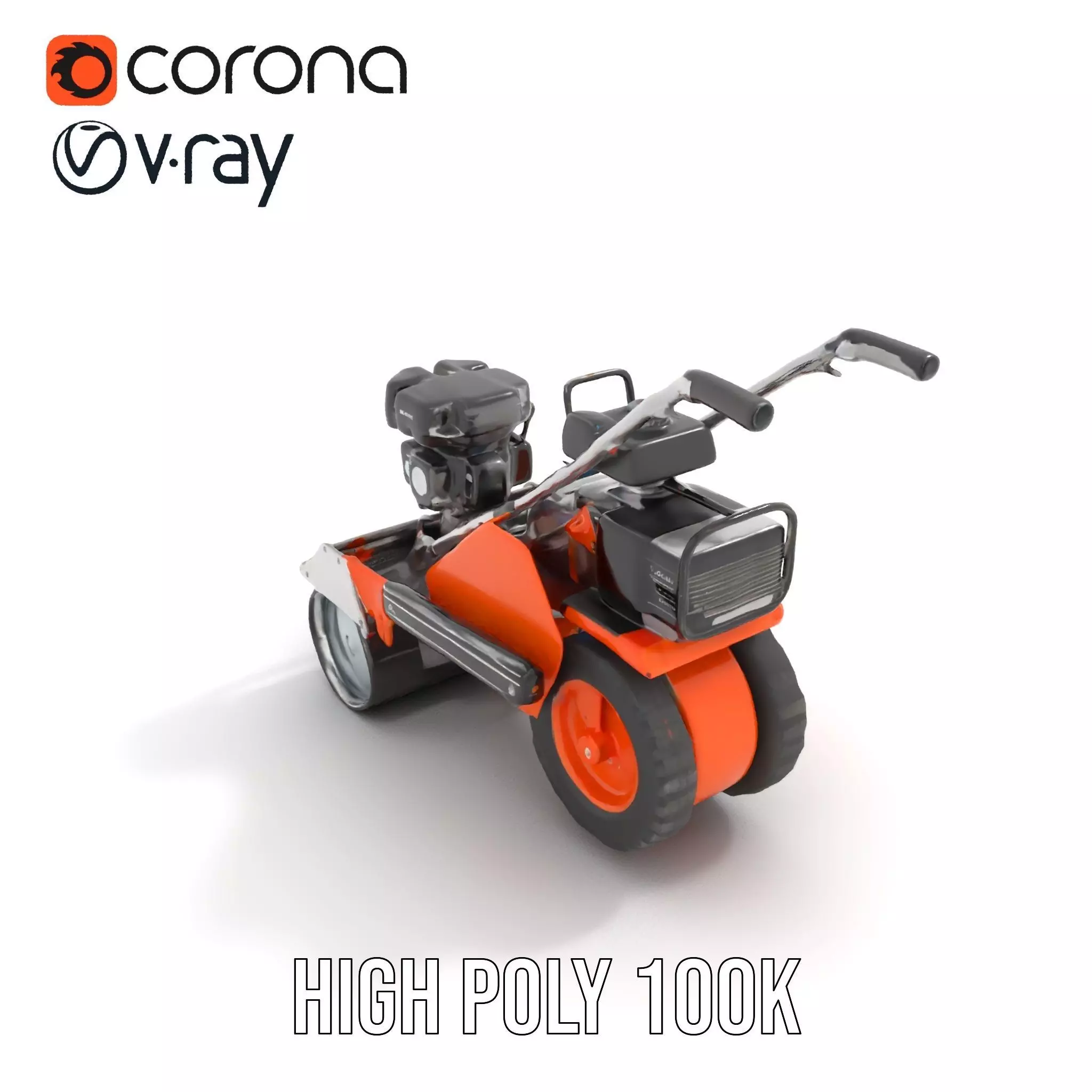 Vibrant Orange Compactor model pack Low-poly 3D model_22