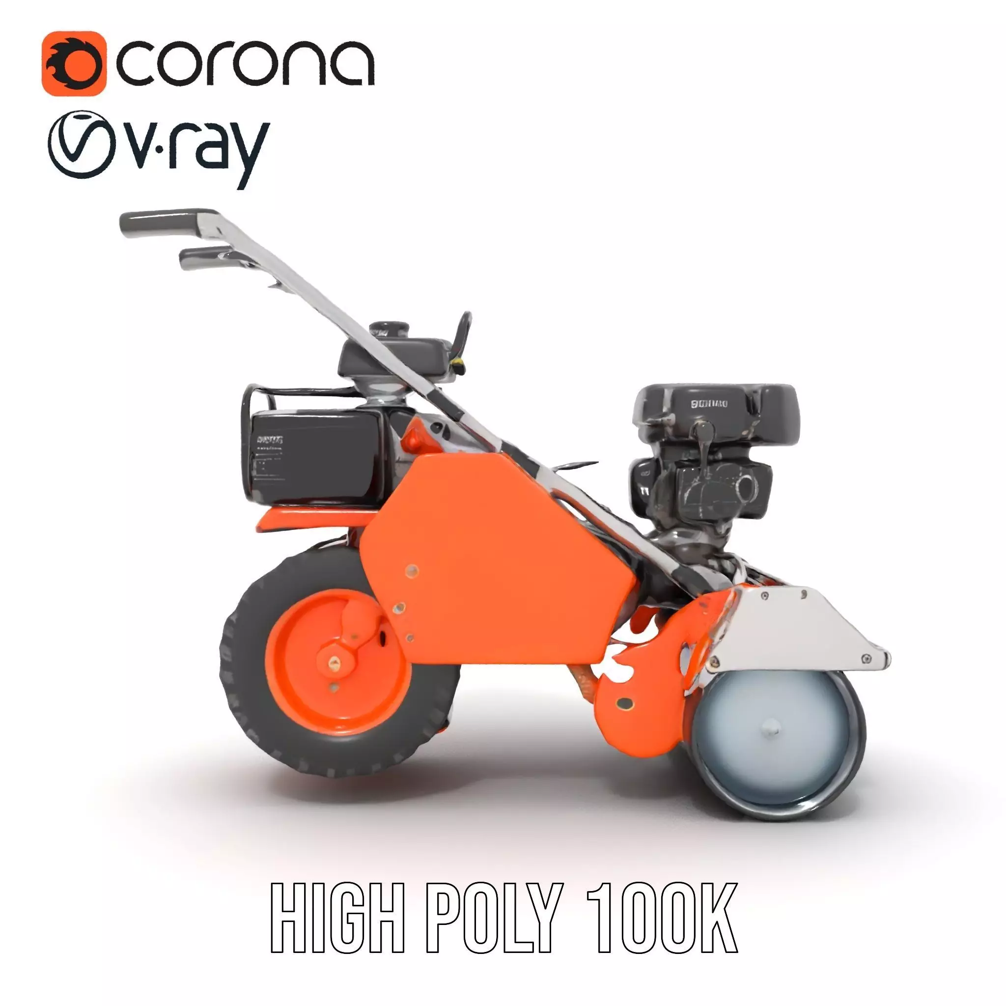 Vibrant Orange Compactor model pack Low-poly 3D model_31